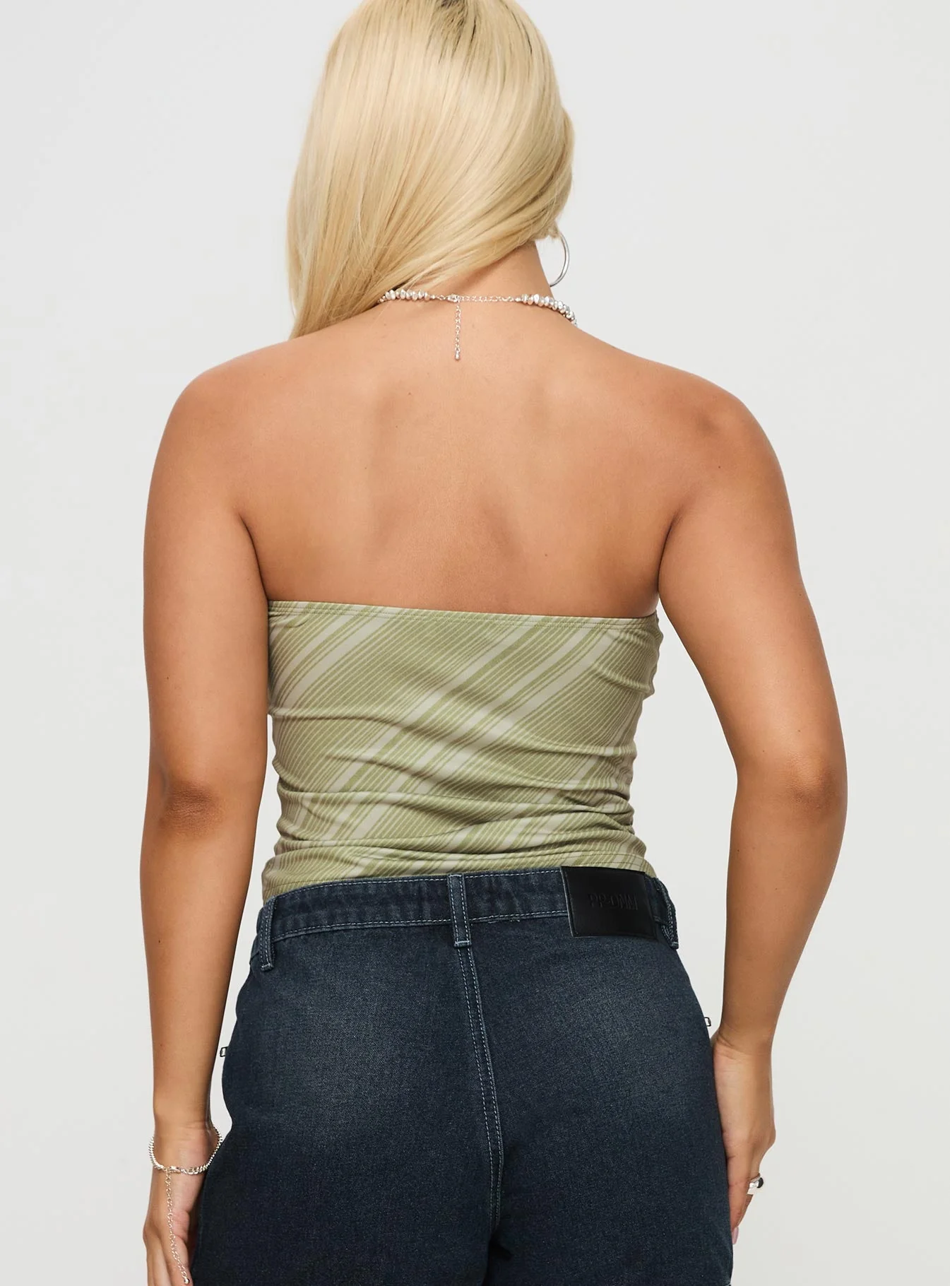 Oniva Strapless Top Sage Stripe - Image 5