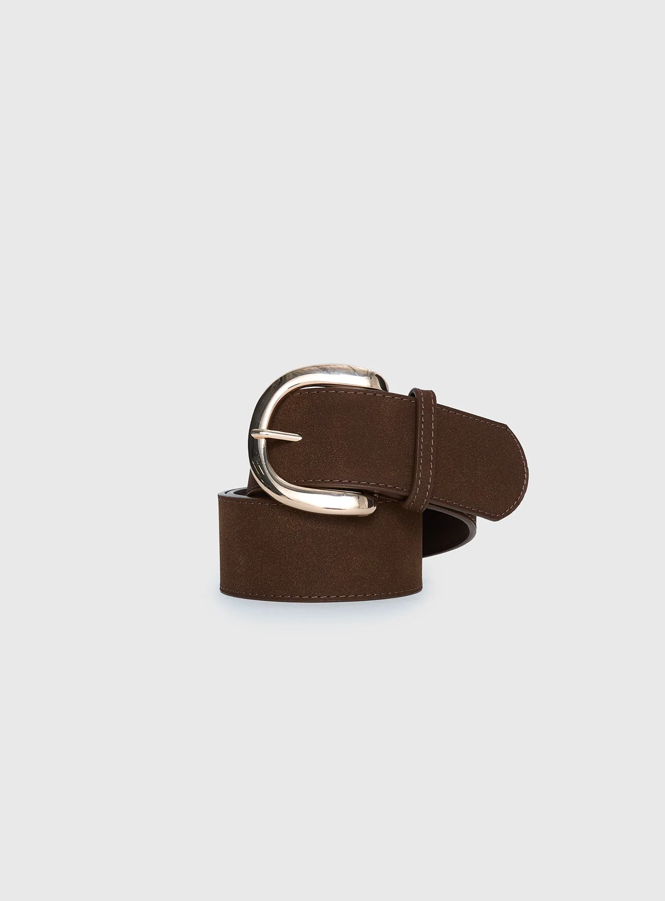 Oscuro Faux Suede Belt Brown - Image 2