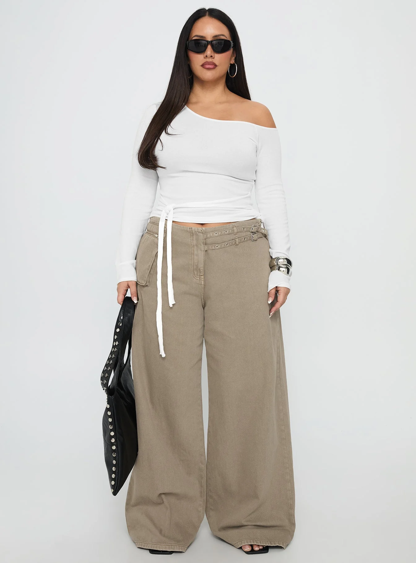 Paltrow Cargo Jeans Washed Brown Curve - Image 7
