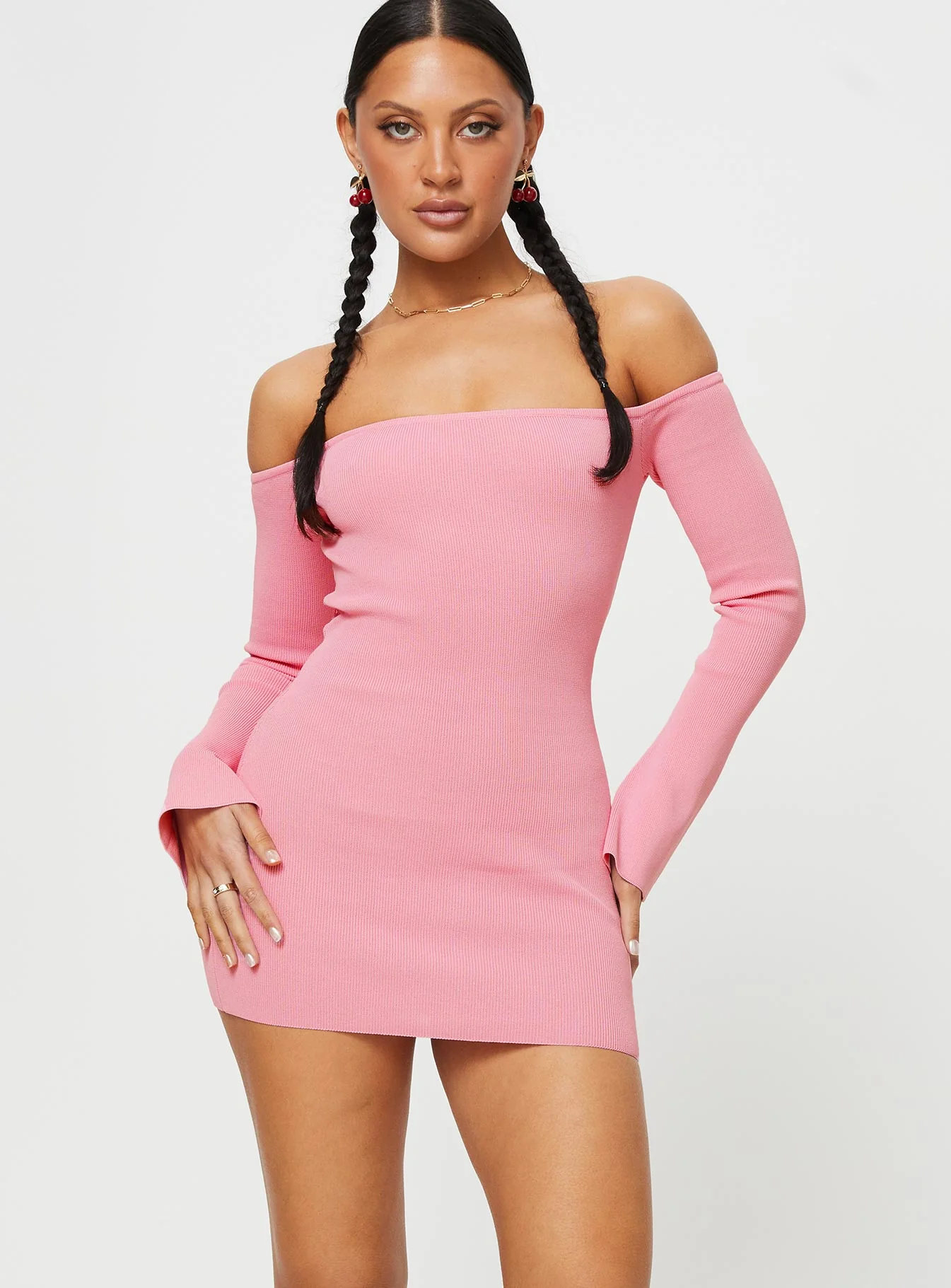 Parisa Long Sleeve Mini Dress Pink - Image 2