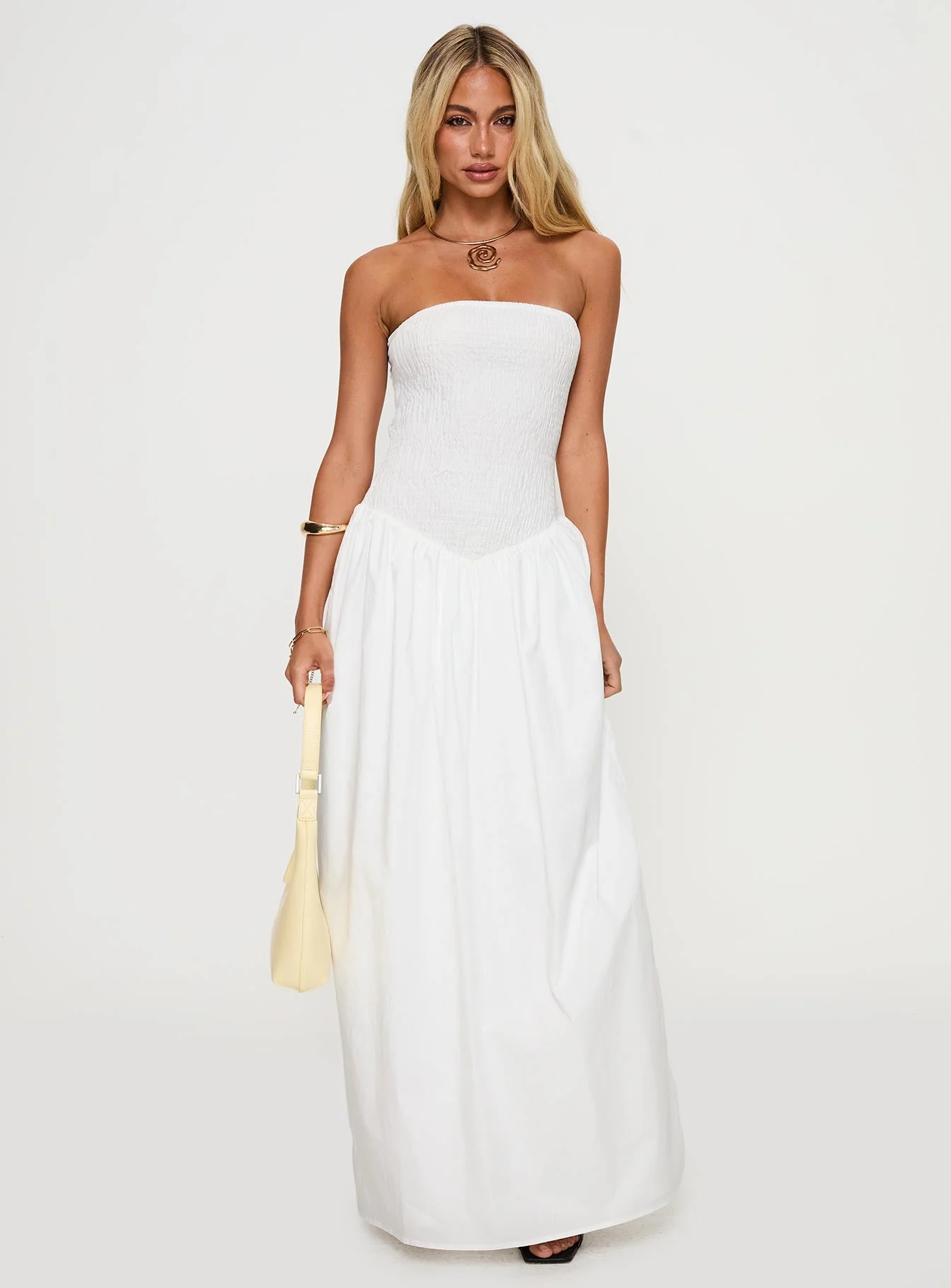 Percie Strapless Maxi Dress White - Image 2