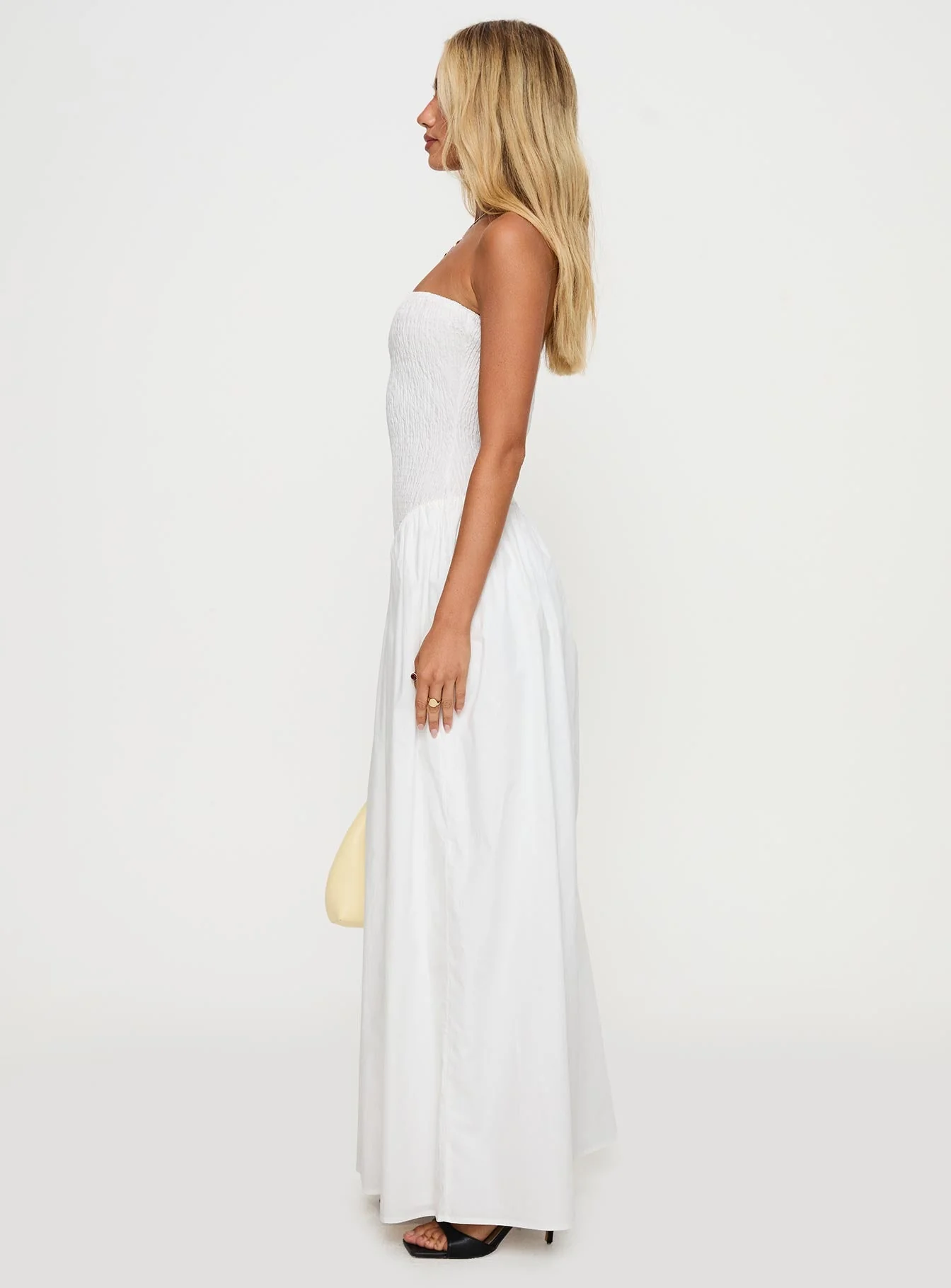 Percie Strapless Maxi Dress White - Image 4