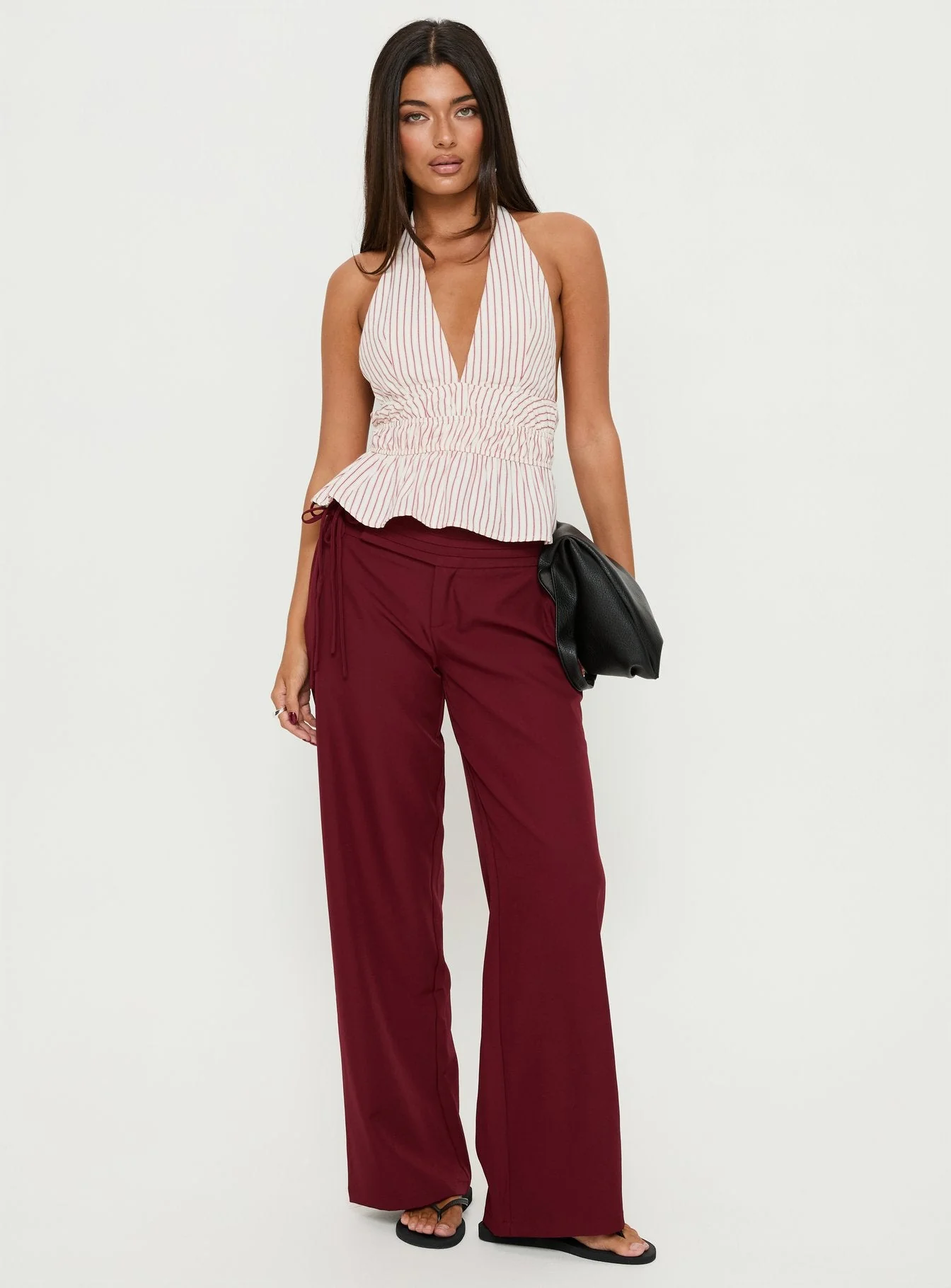 Perpetua Halter Neck Top Red / White Stripe - Image 3