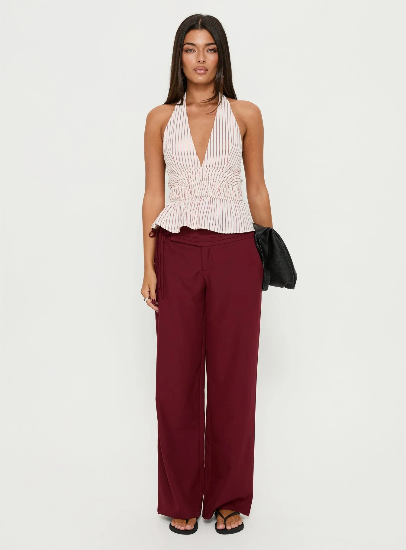 Perpetua Halter Neck Top Red / White Stripe - Image 7