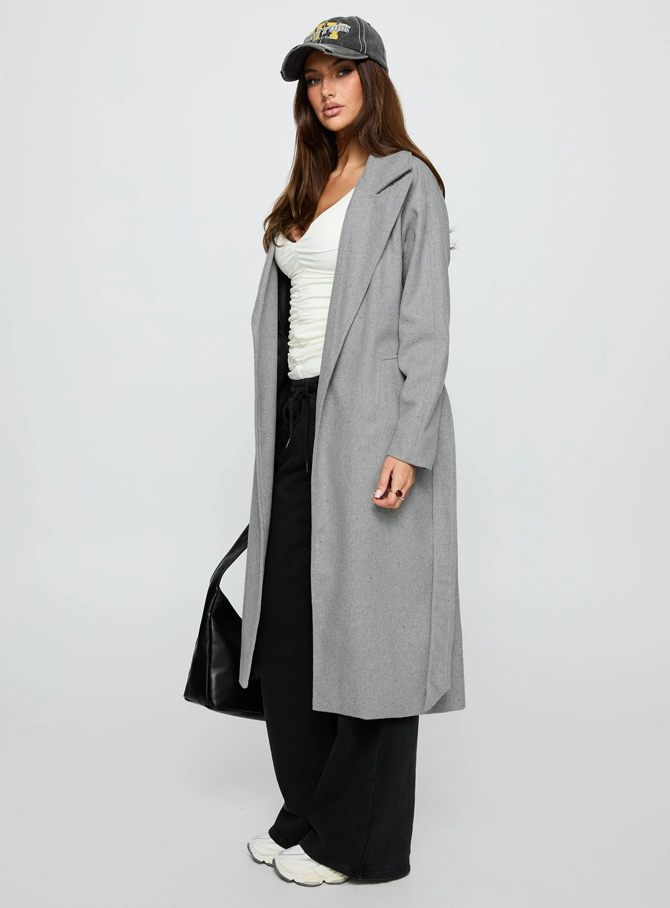 Real Talk Trench Coat Grey - Image 4