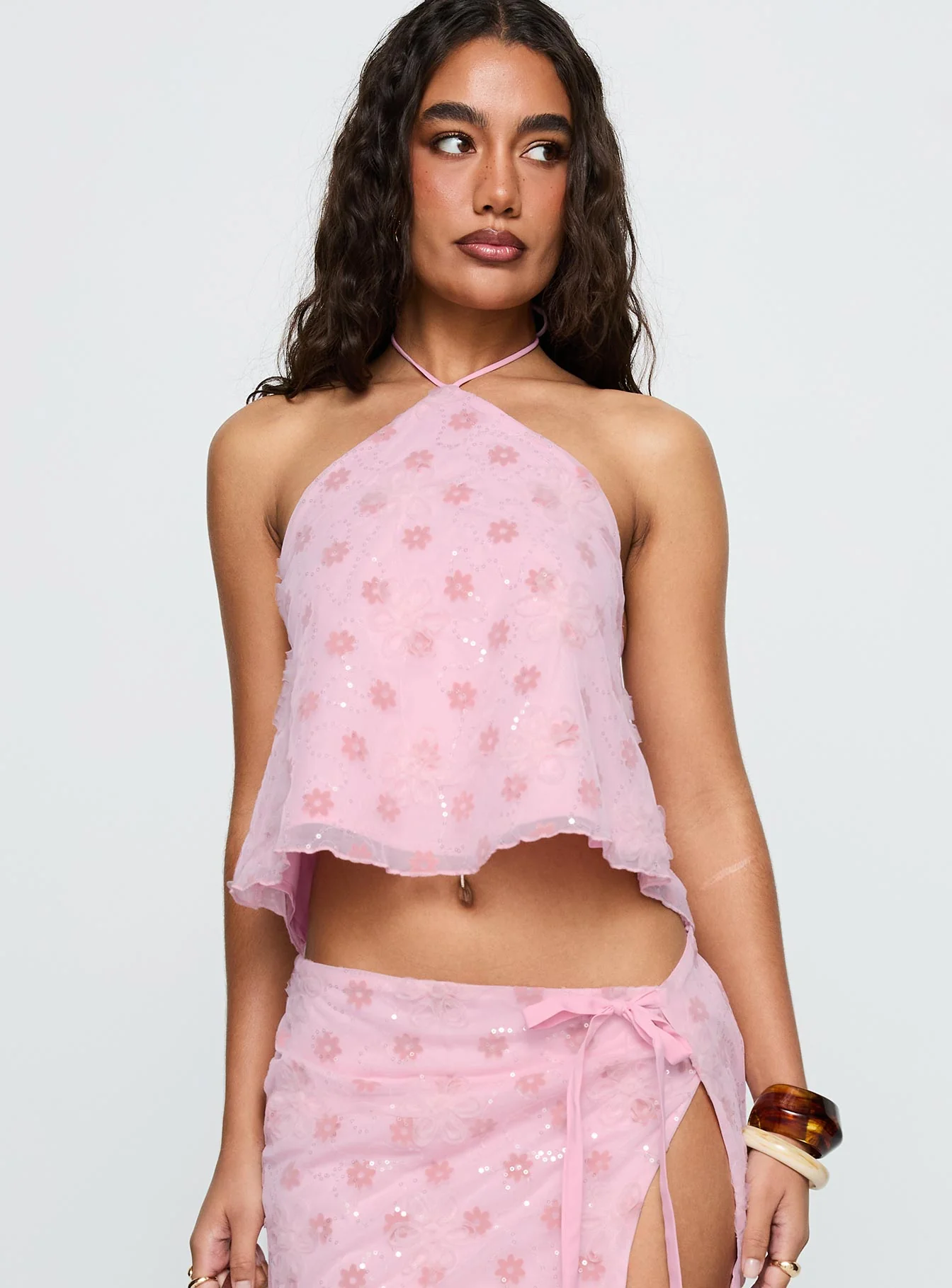 Remembering Tie Back Top Pink - Image 2