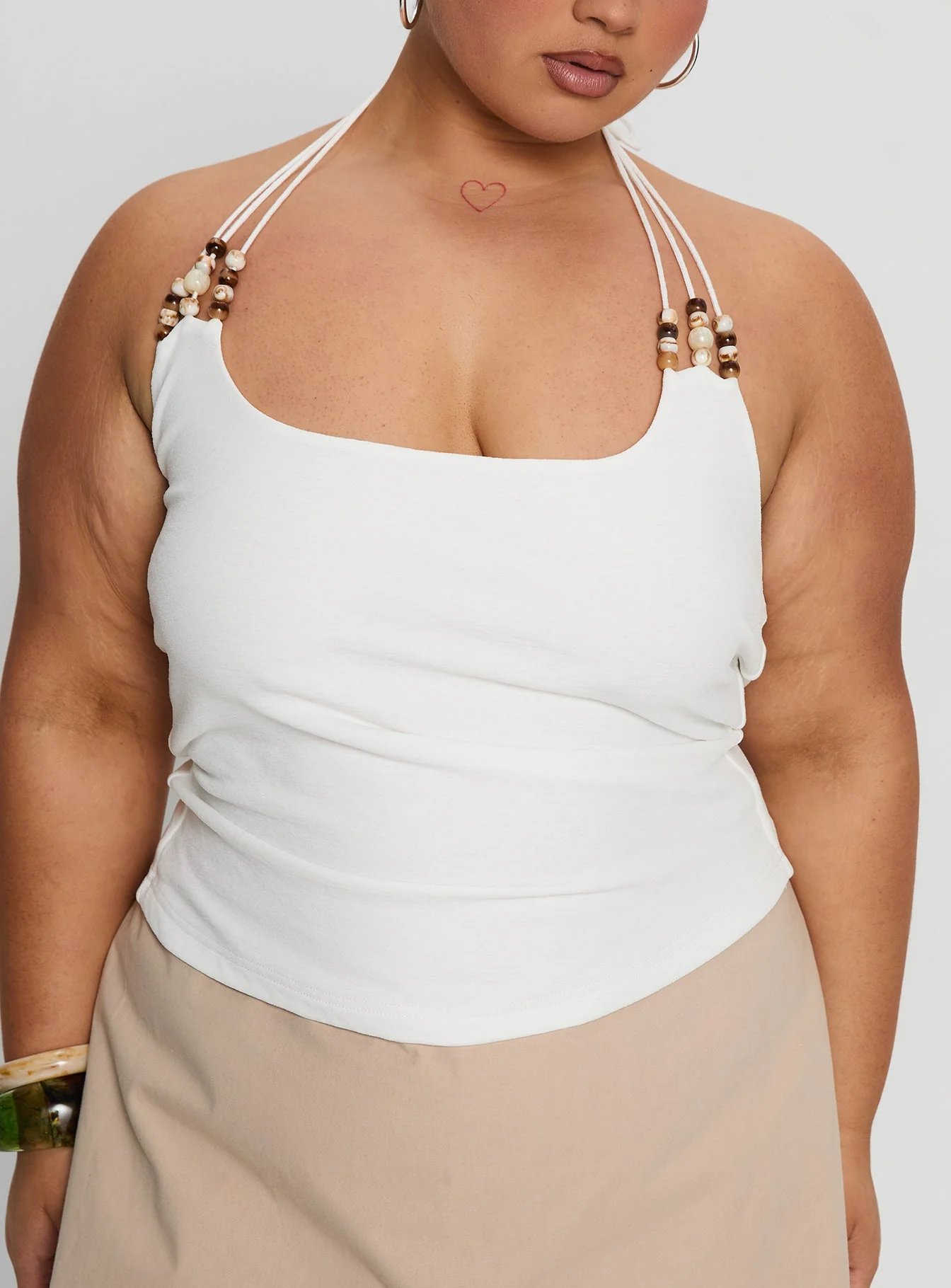 Roller Coaster Bead Detail Top White Curve - Image 6