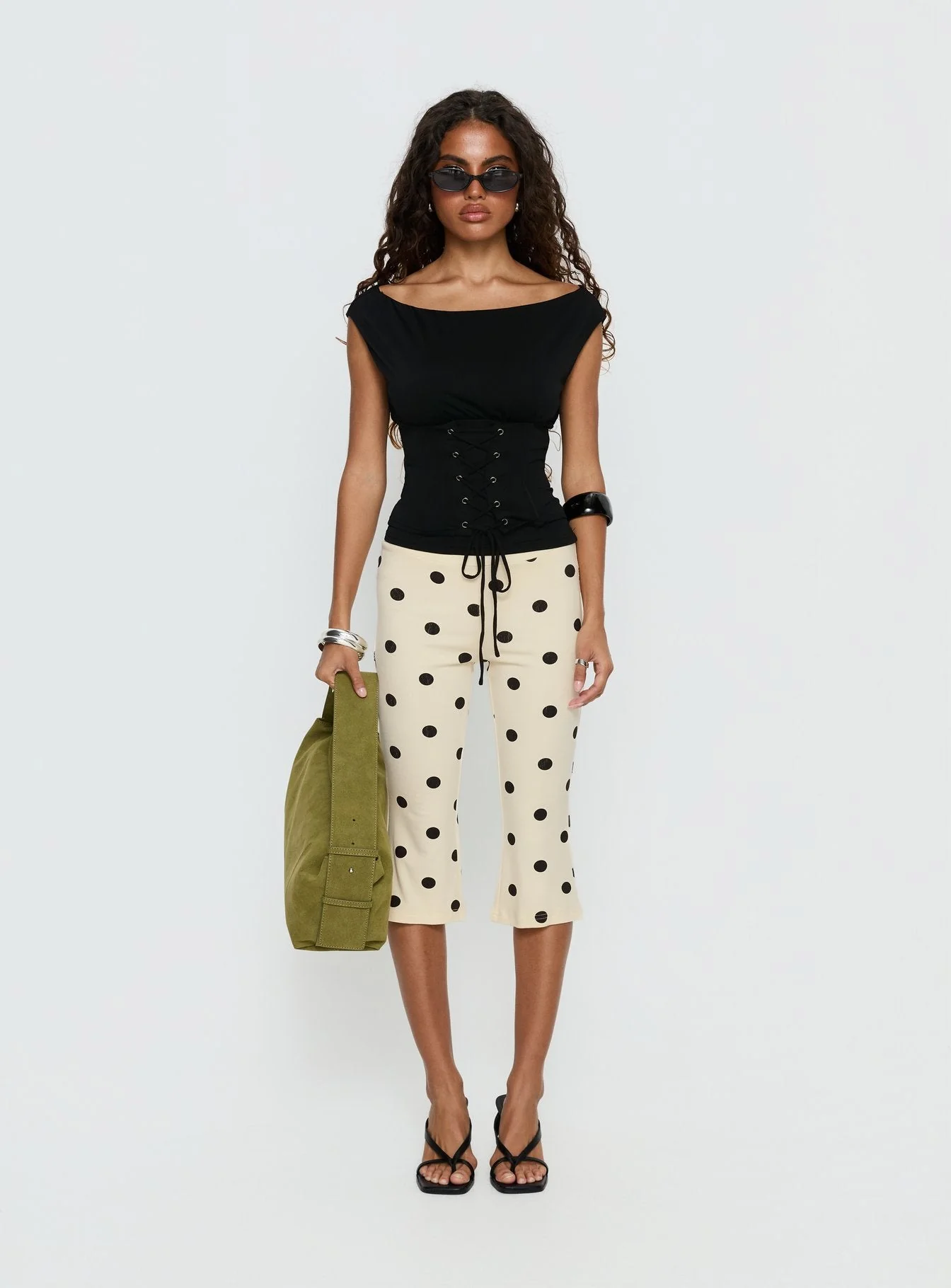 Samaira Capri Pant Cream Polka Dot - Image 7