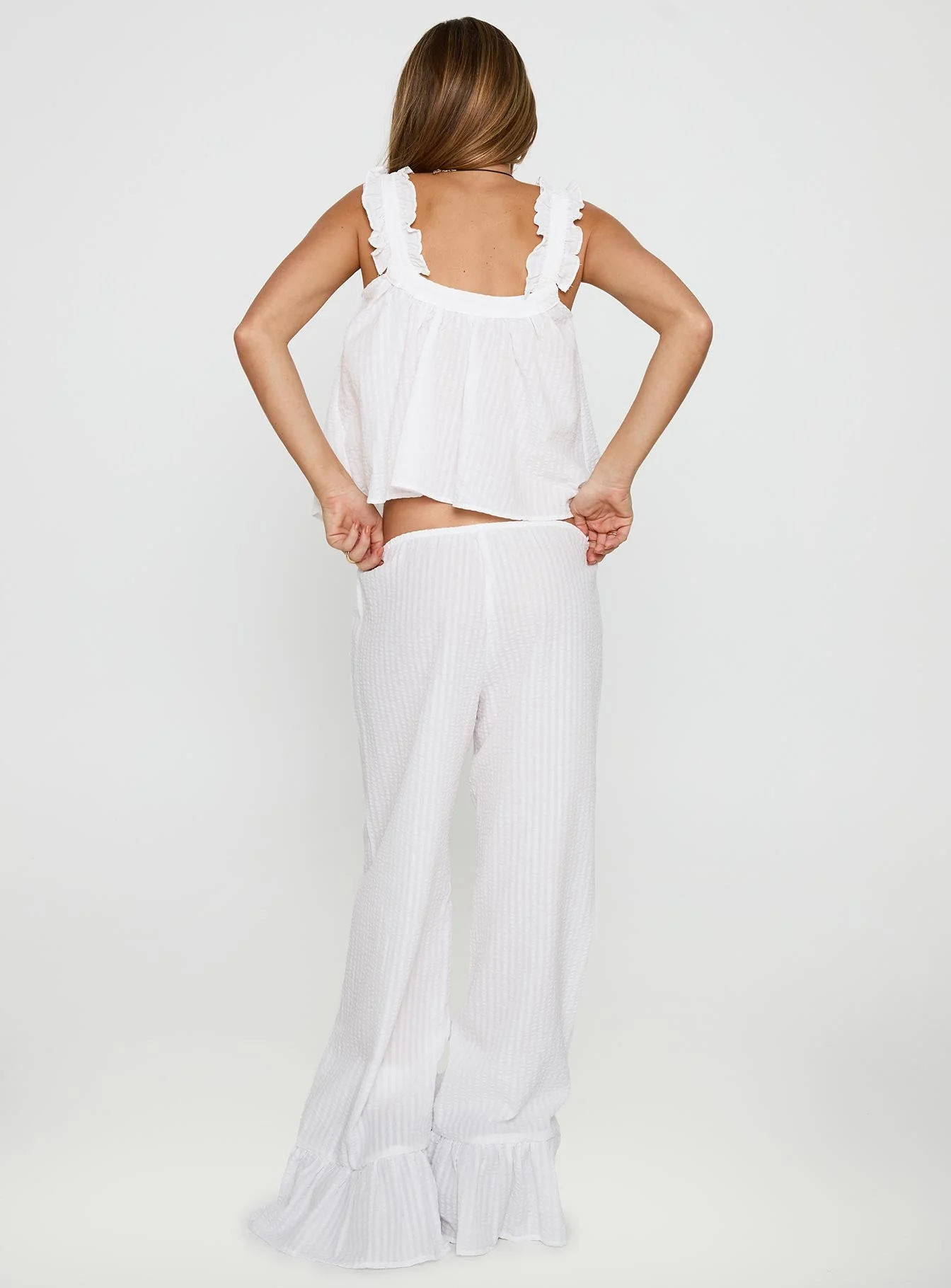 Santabelle Frill Pants White - Image 5