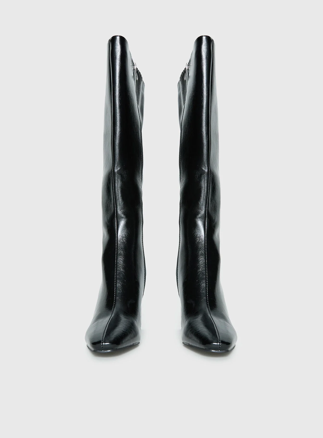Sawyer Knee High Boots Black Crinkle - Image 3