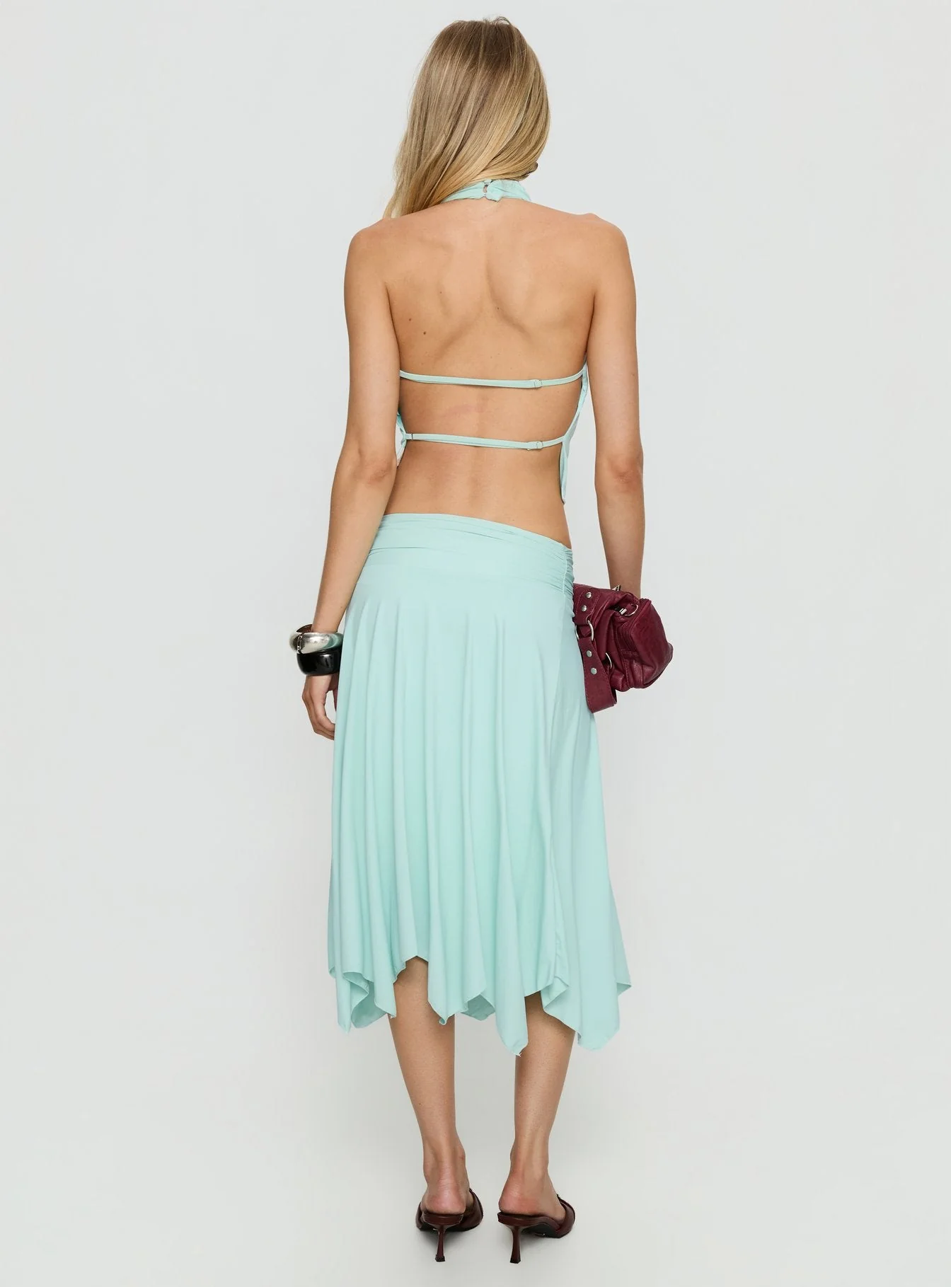 Scenic Route Asymmetrical Midi Skirt Blue - Image 5