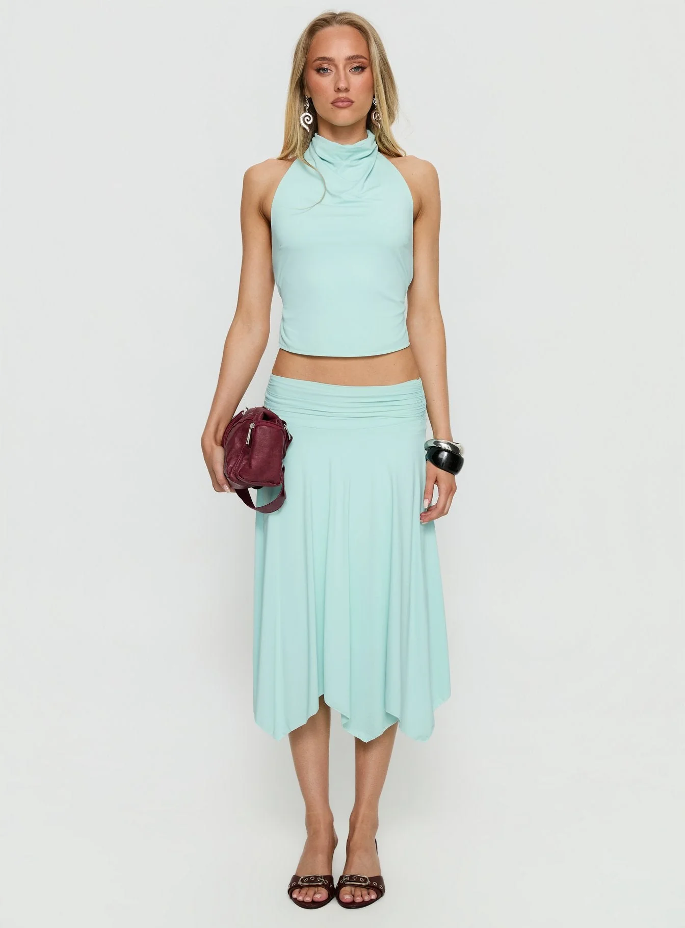 Scenic Route Asymmetrical Midi Skirt Blue - Image 7