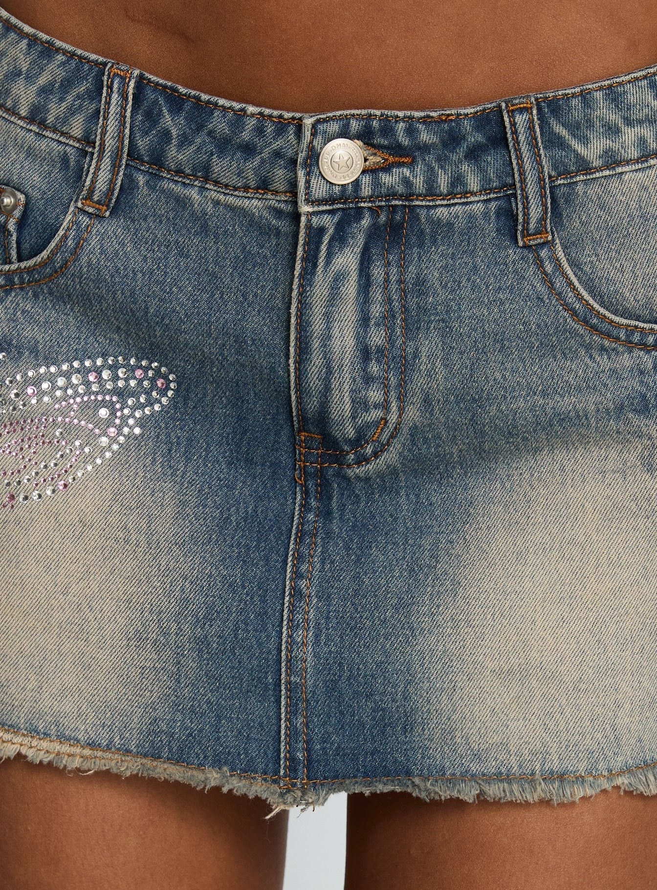 Second Guessing Butterfly Diamante Skort Blue - Image 6