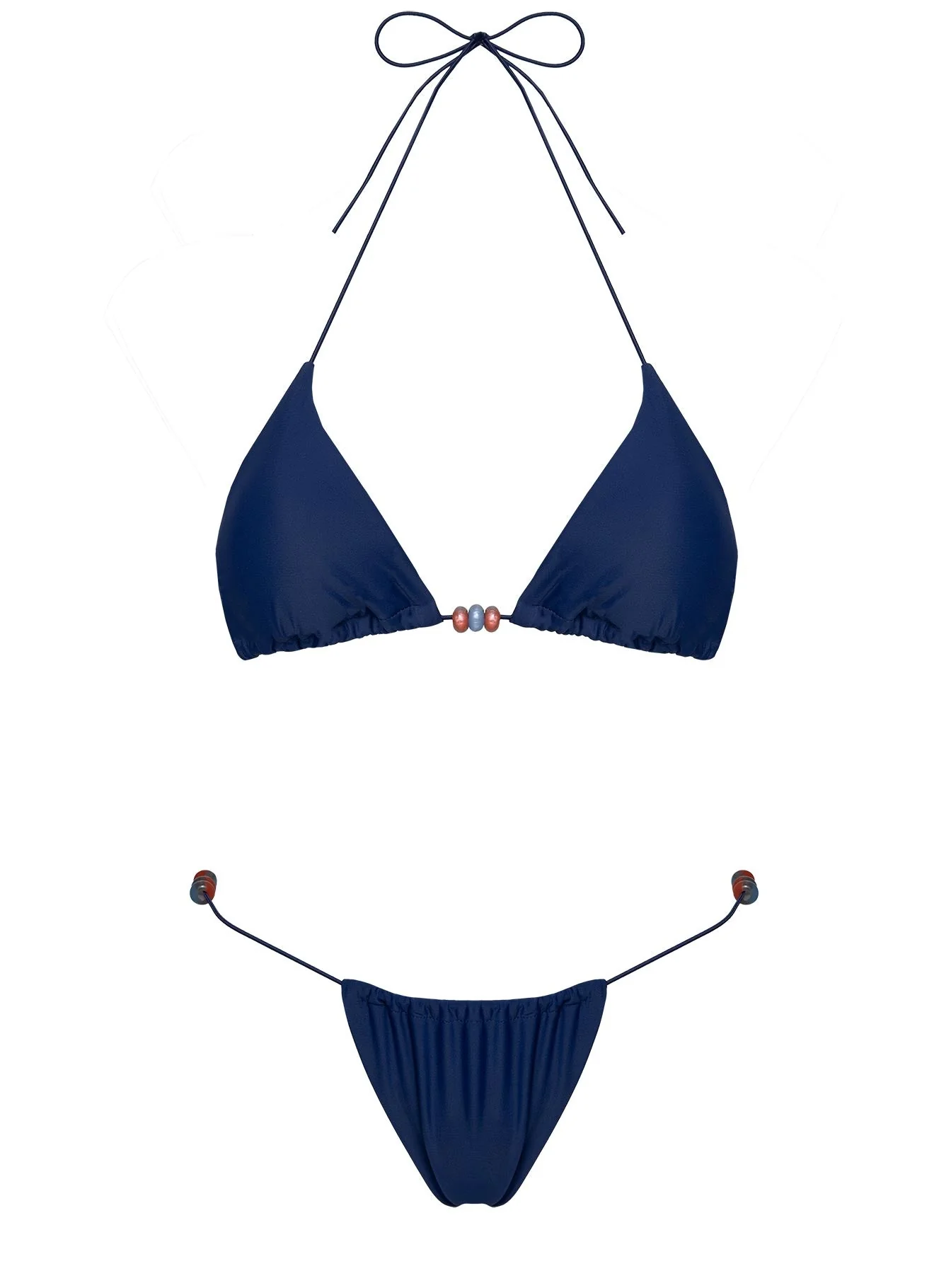 Selbie Beaded String Bikini Bottom Navy - Image 5