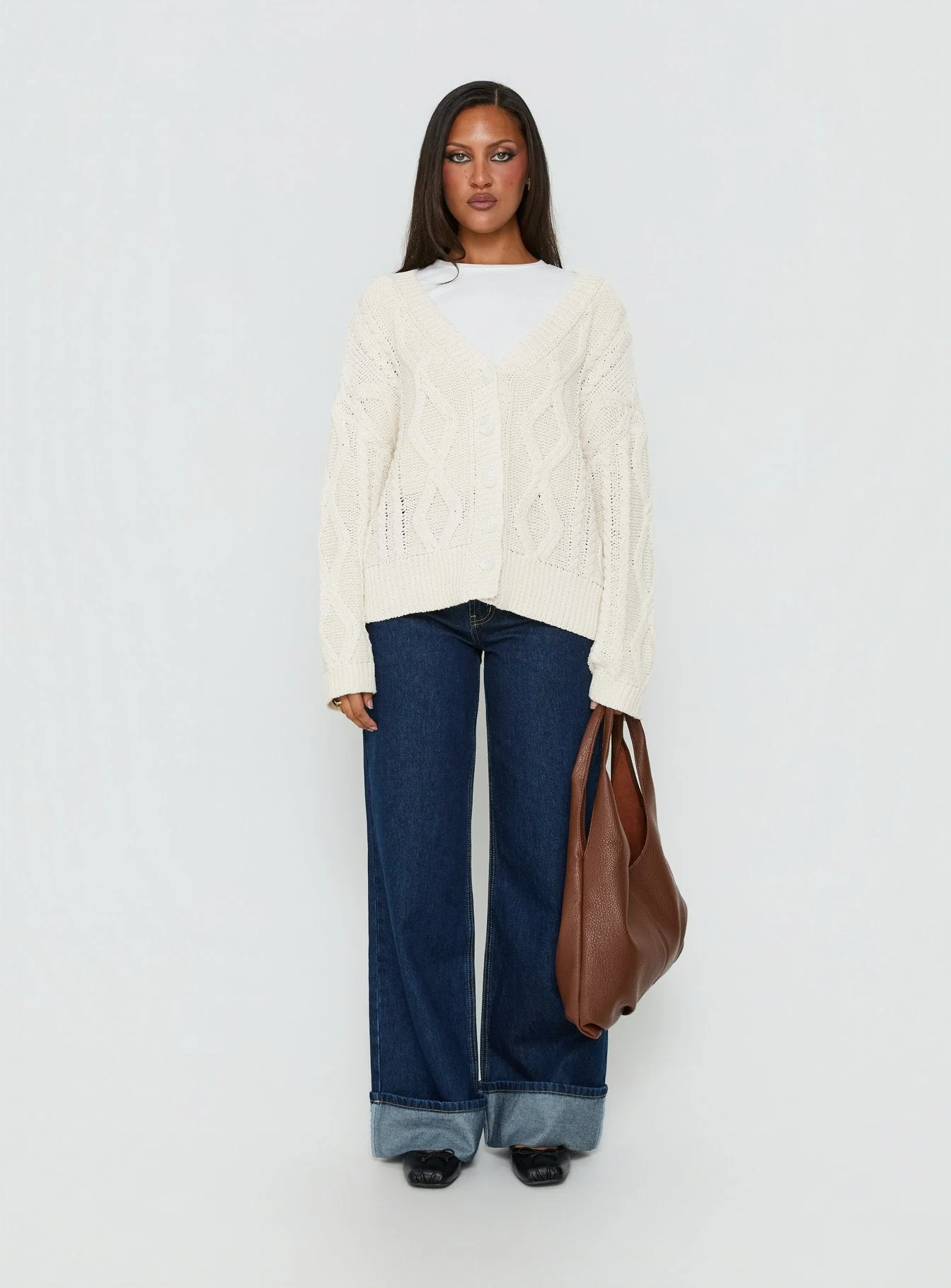 Selfless Love Cable Knit Cardigan Cream - Image 7
