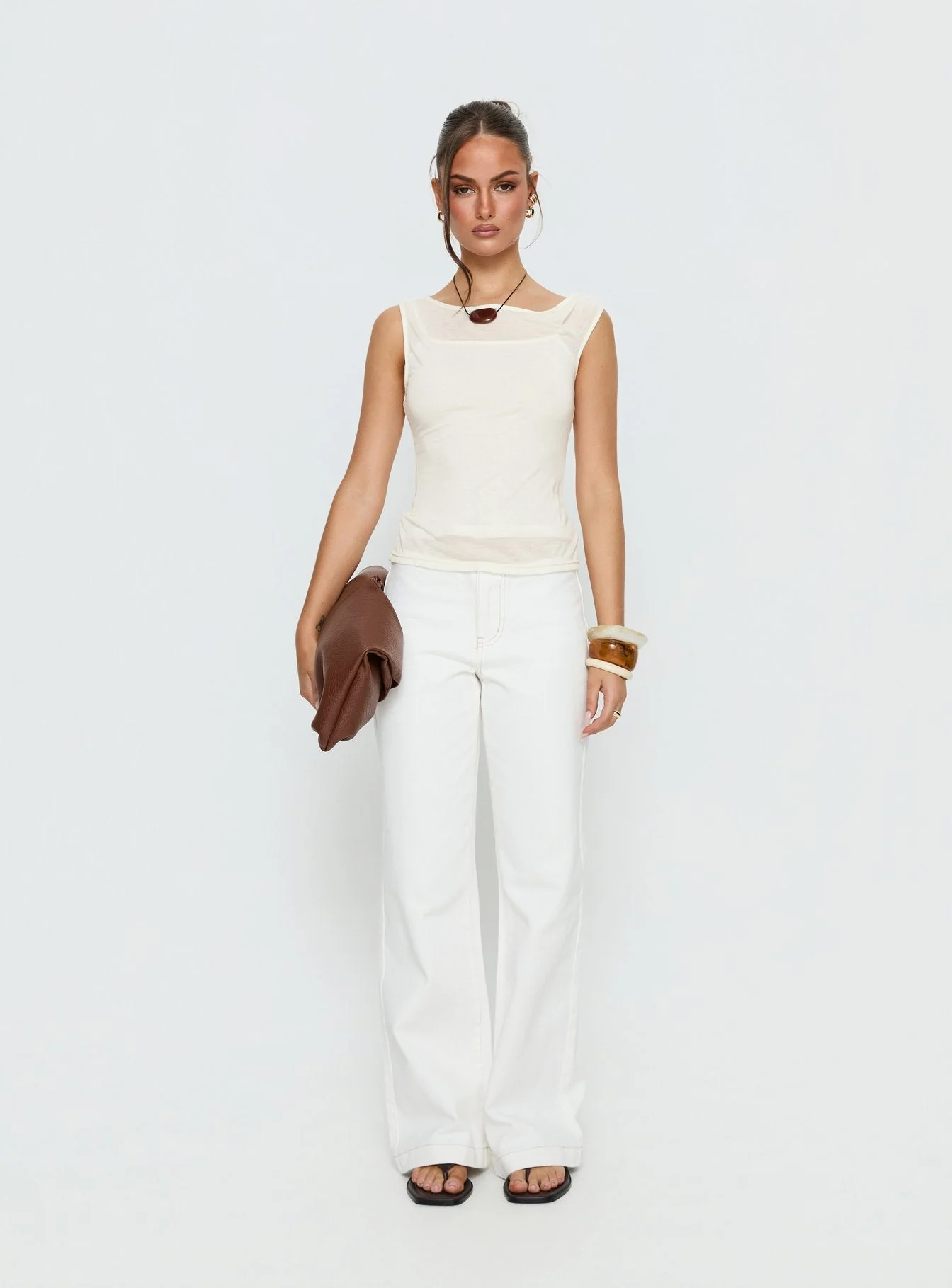 Skaia Layered Sheer Top Cream - Image 7