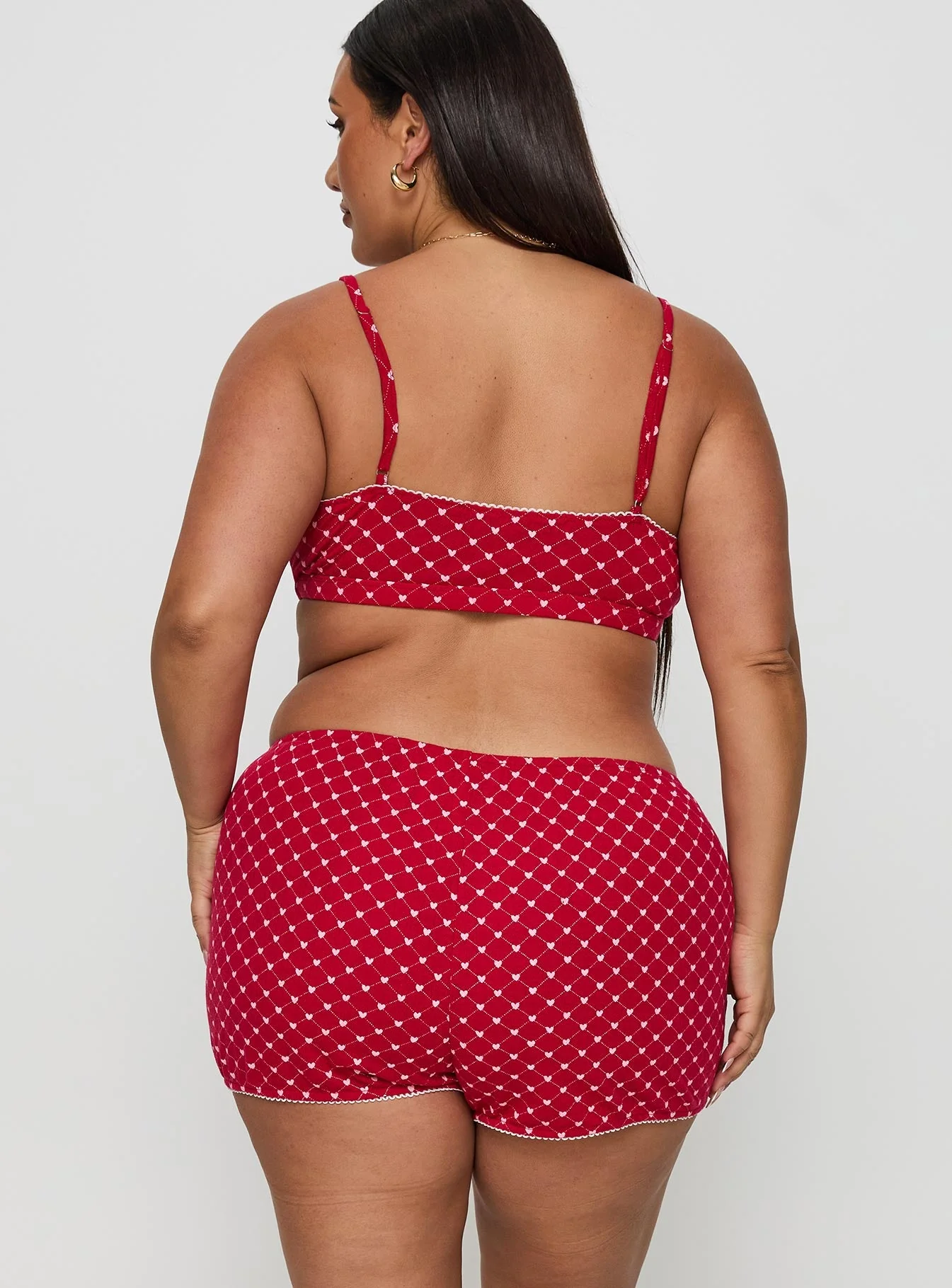 Slow Start Pointelle Sleep Short Red Curve - Image 5