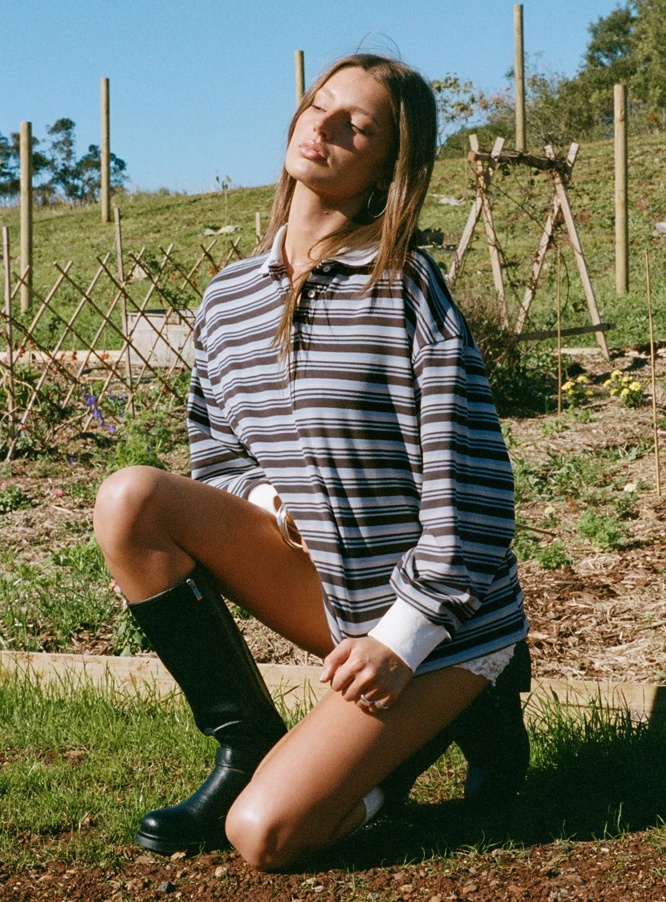 Smoke Signal Collared Jumper Blue Stripe - Image 8
