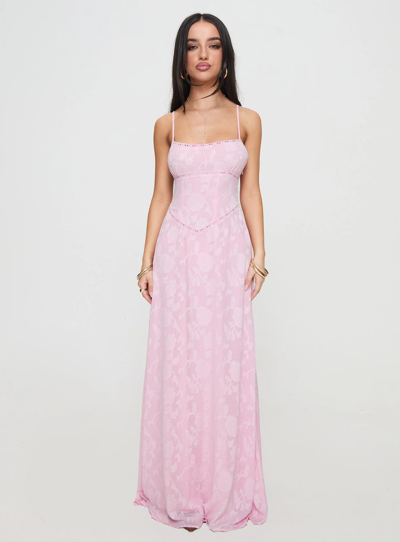 South Of France Maxi Dress Pink Petite - Image 7