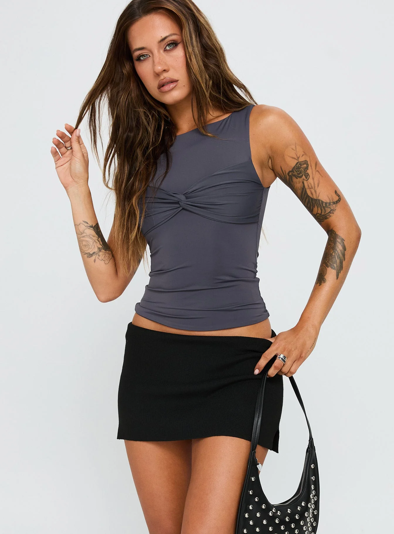 Sparky Mid Rise Skort Black - Image 2