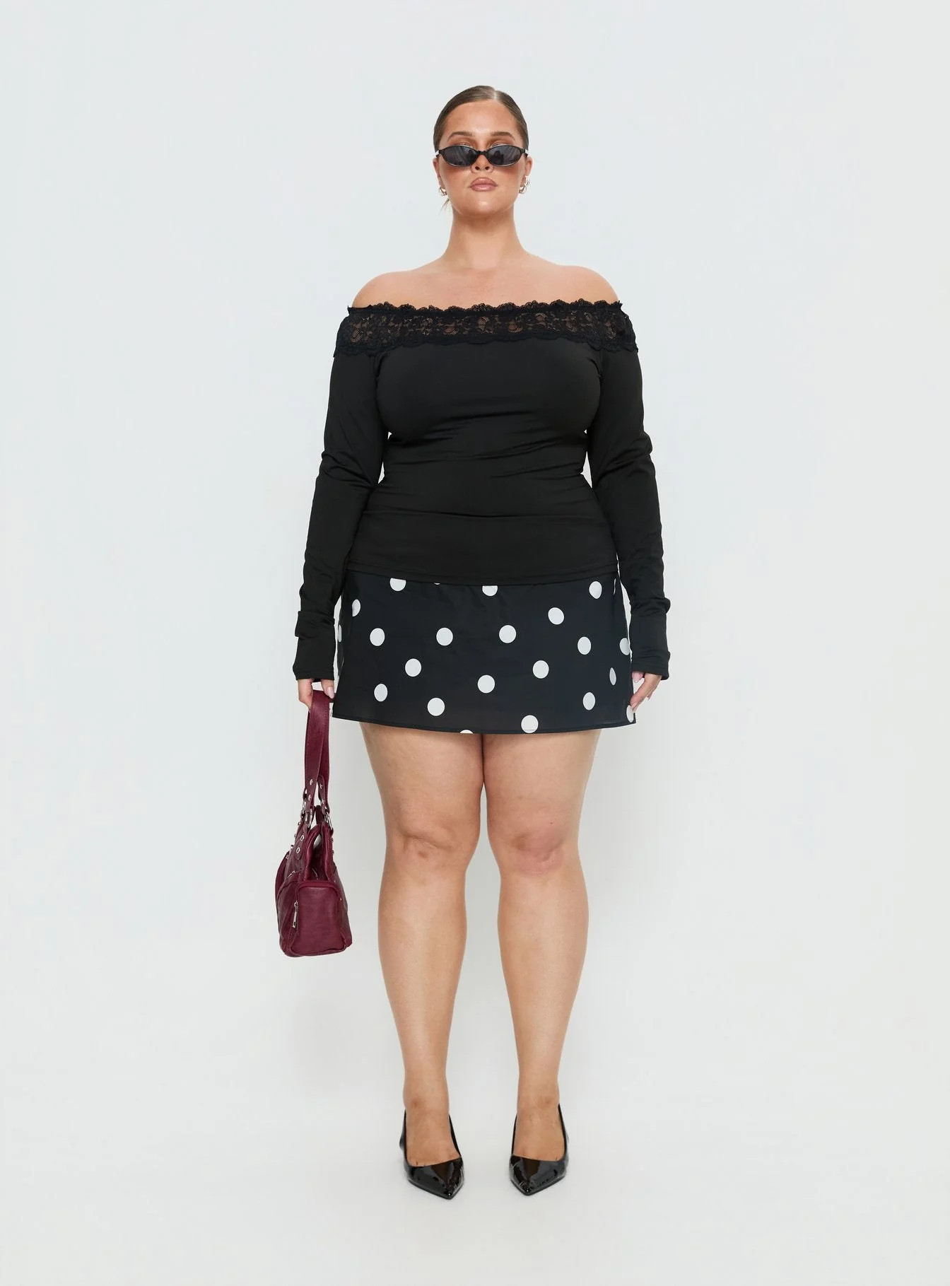 Special Treat Skort Black / White Polka Dot Curve - Image 6