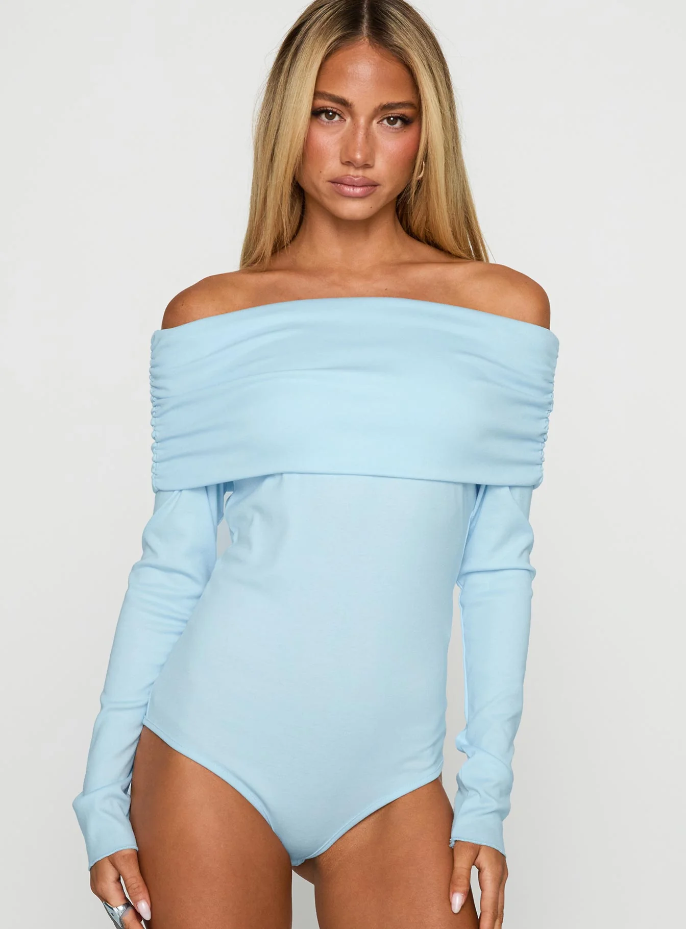 Spoilt Off The Shoulder Bodysuit Blue - Image 7