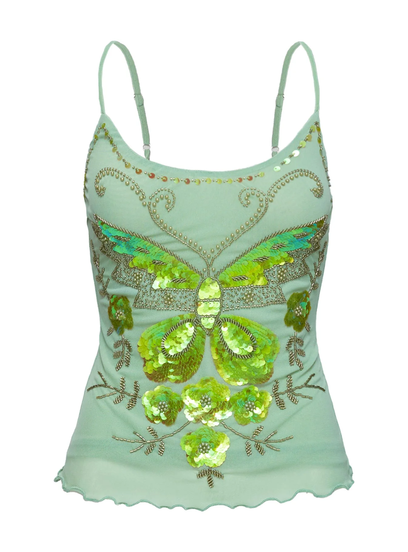 Start Of Summer Sequin Top Green - Image 5