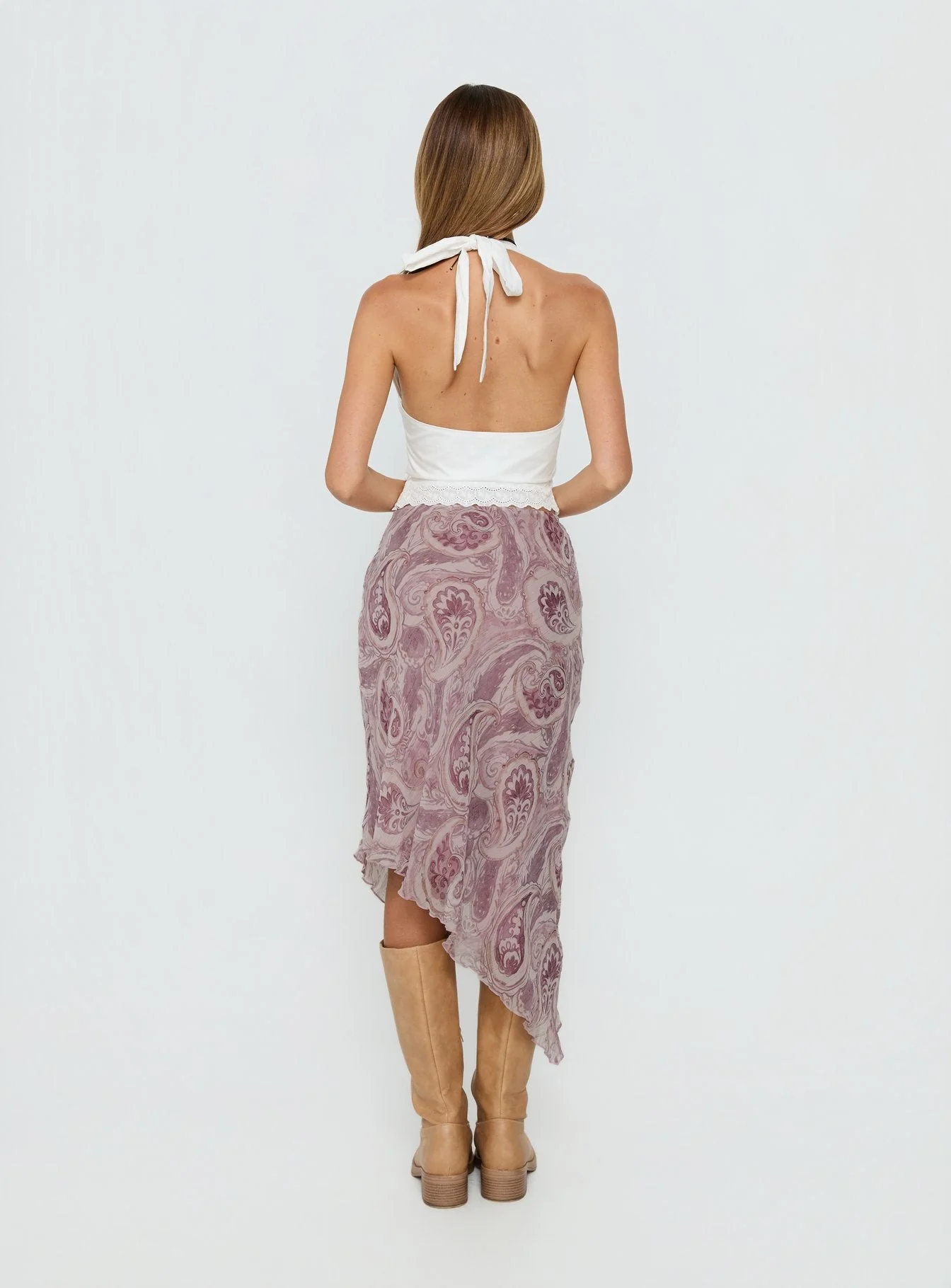Suella Asymmetrical Midi Skirt Paisley Multi - Image 5