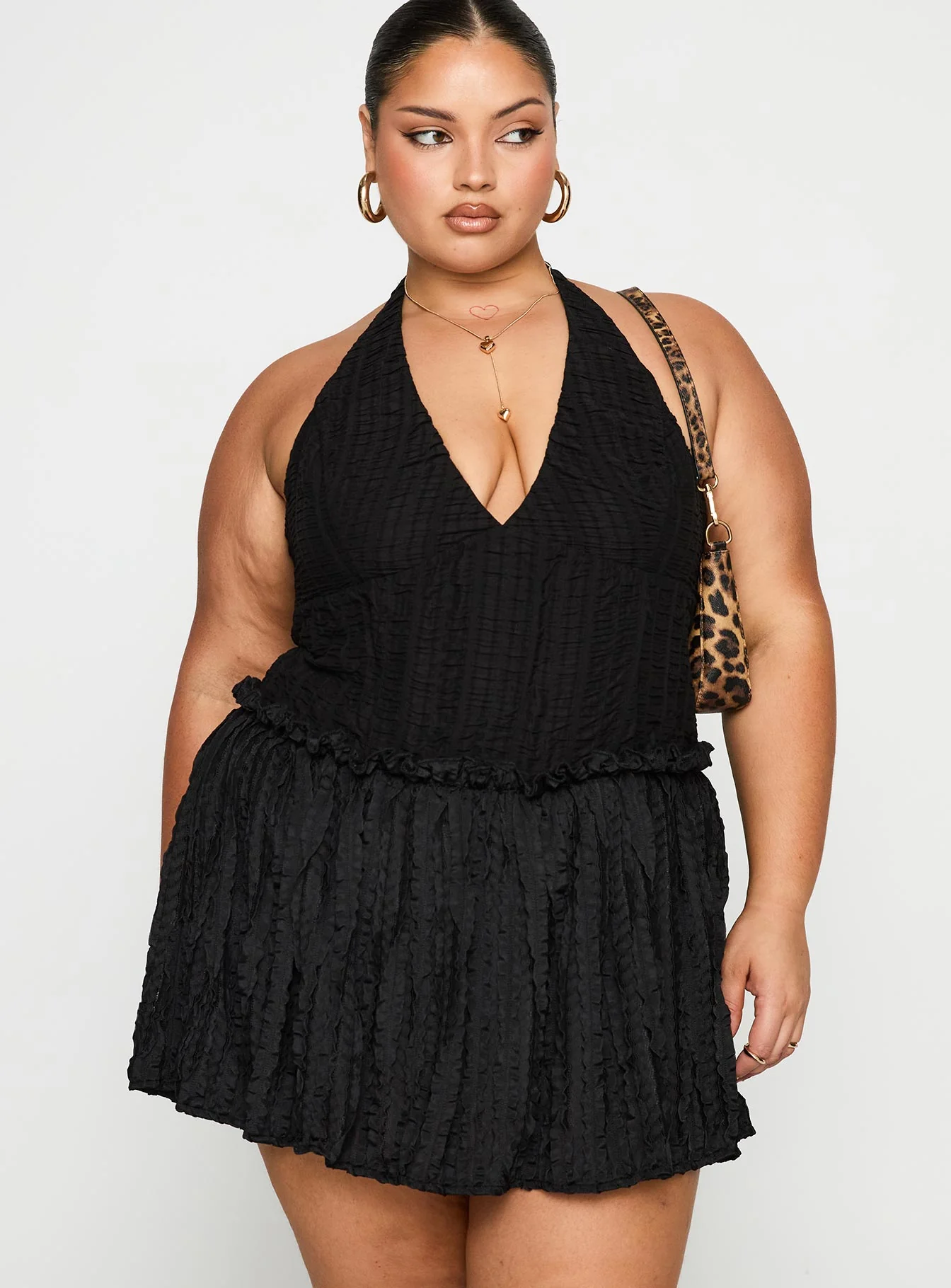 Mixie Halter Romper Black Curve - Image 2