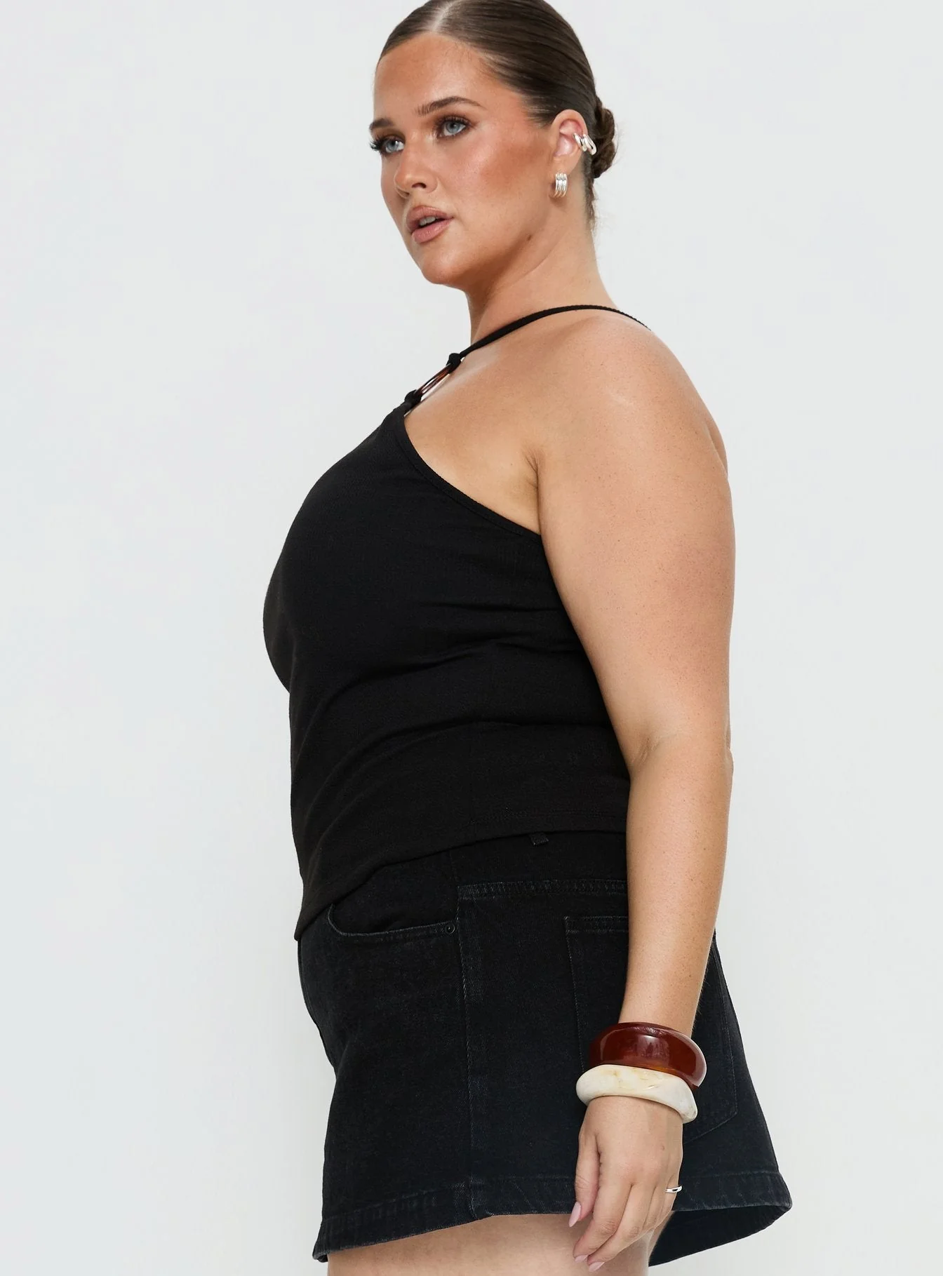 Teyla Ring Detail Top Black Curve - Image 4
