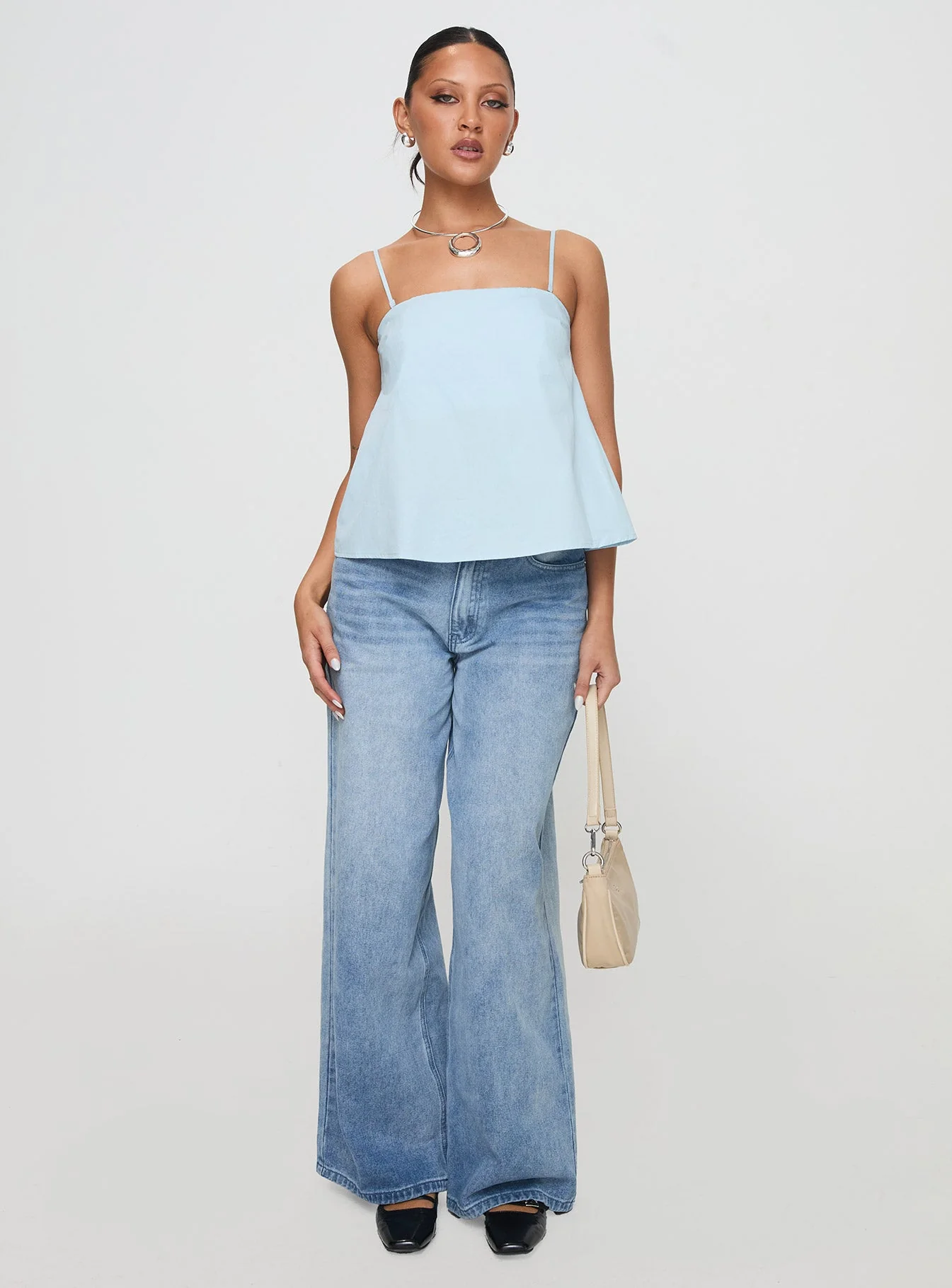 Trapeze Strapless Top Blue - Image 3