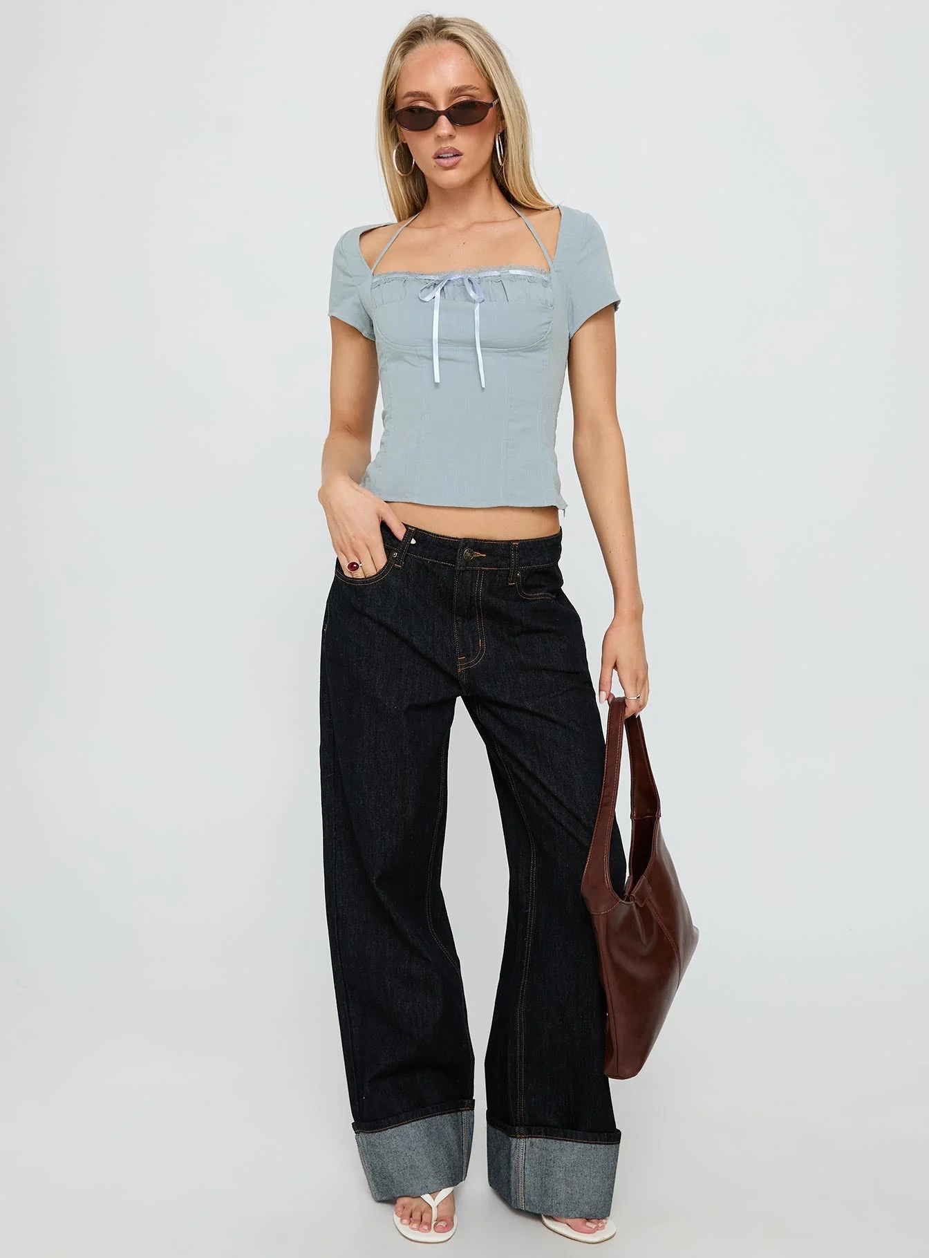 Trynia Short Sleeve Top Blue - Image 3
