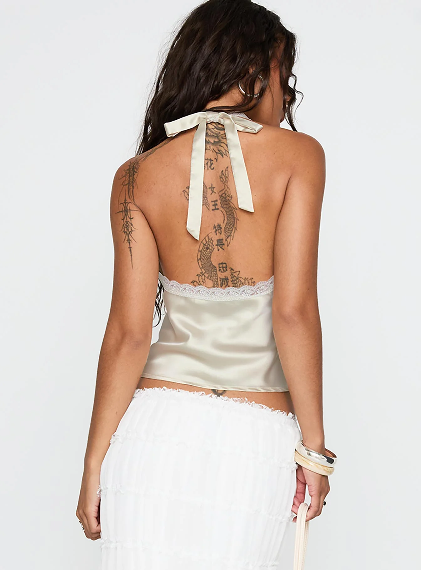 Unlocked Lace Trim Top Beige - Image 5