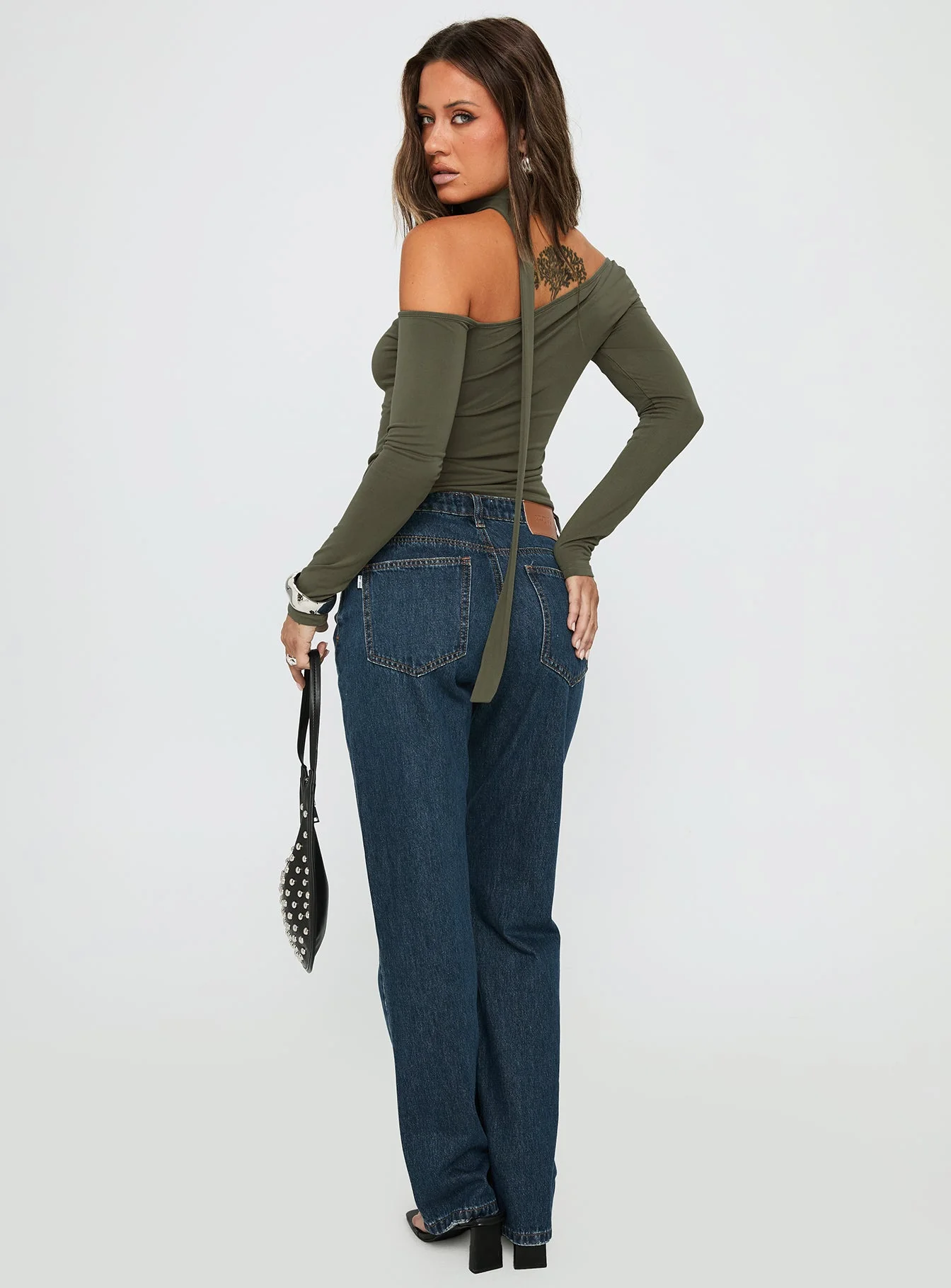 Vesperis Mid Rise Slim Leg Jeans Dark Blue Wash - Image 4