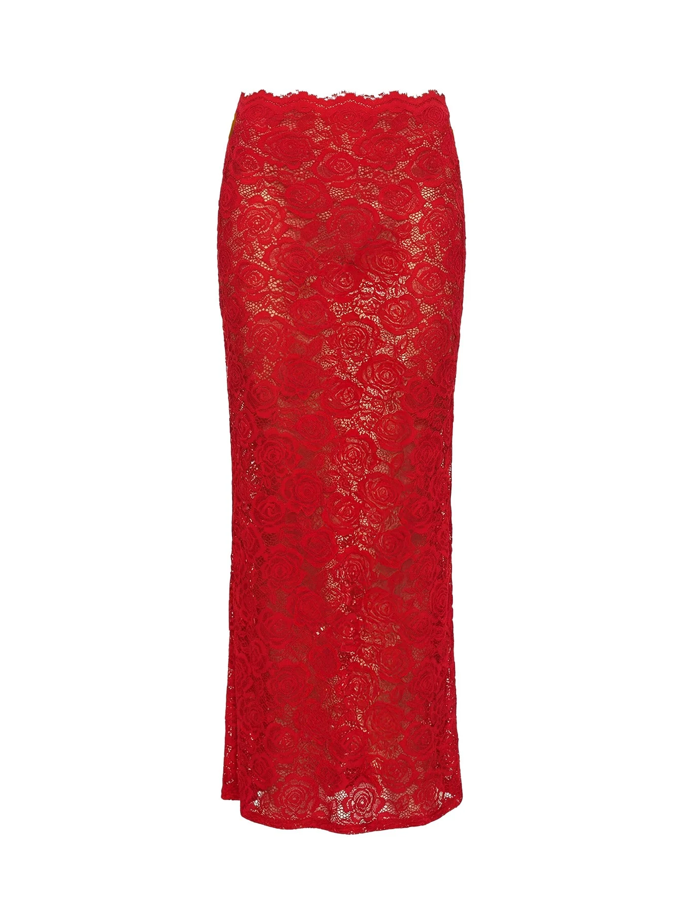 Vionna Lace Maxi Skirt Red - Image 10