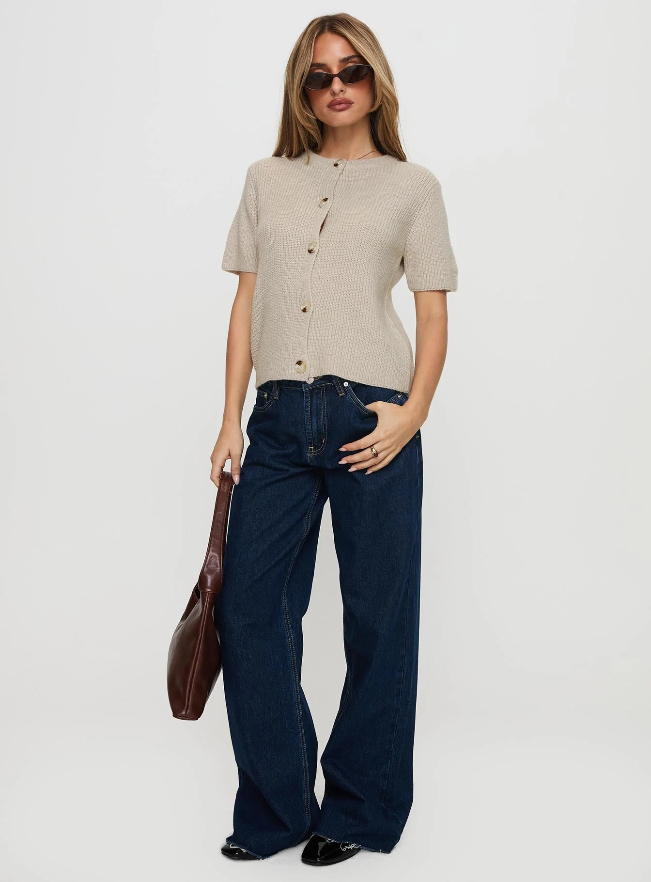 Wait A Lifetime Short Sleeve Cardigan Beige - Image 3