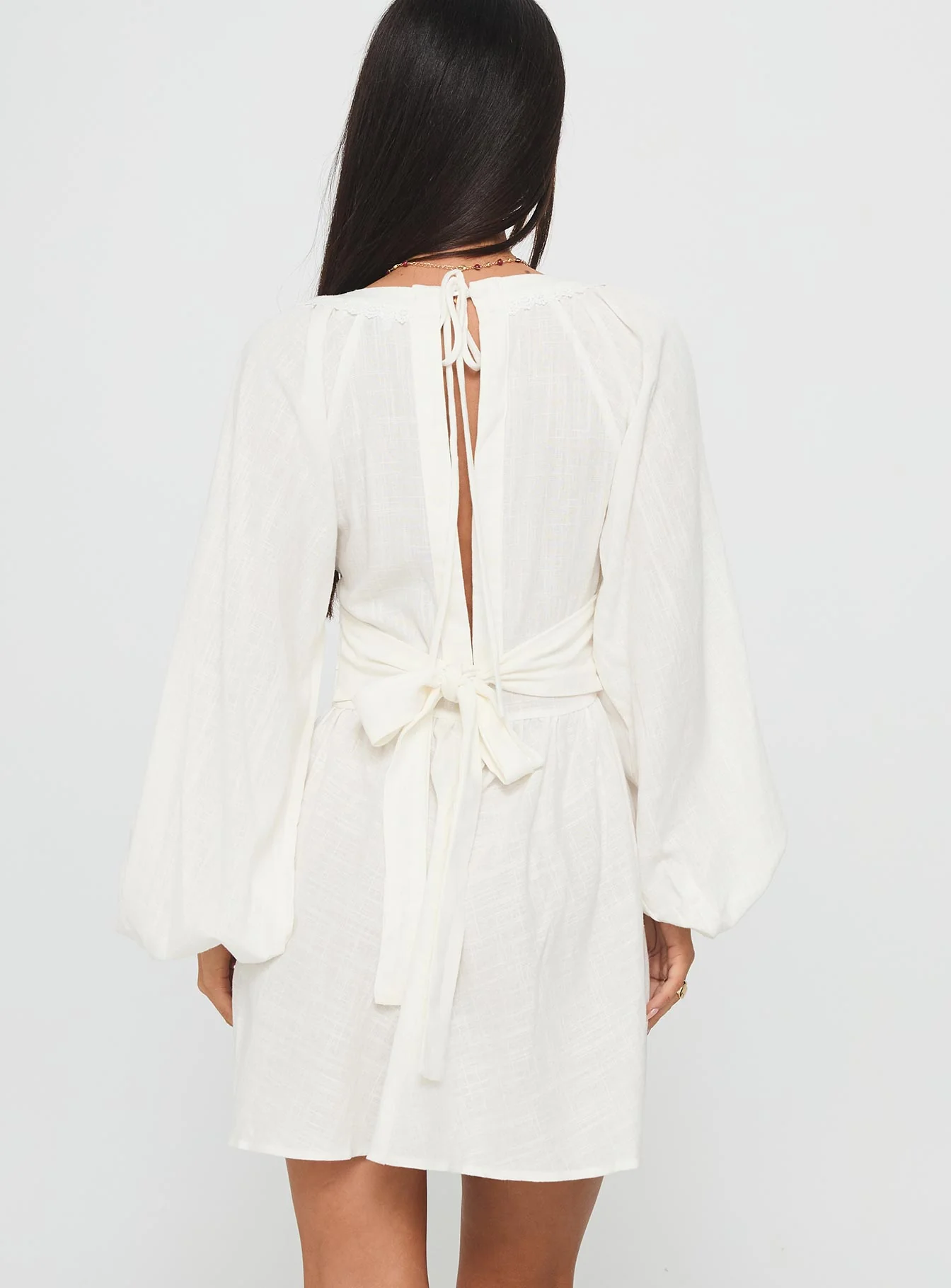 Weyes Long Sleeve Mini Dress White - Image 5
