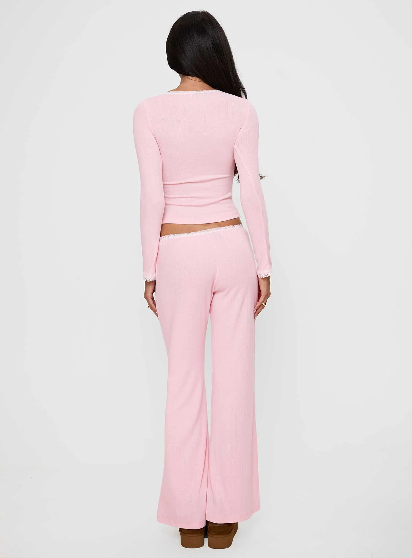 Whimsie Pointelle Sleep Pants Pink - Image 5