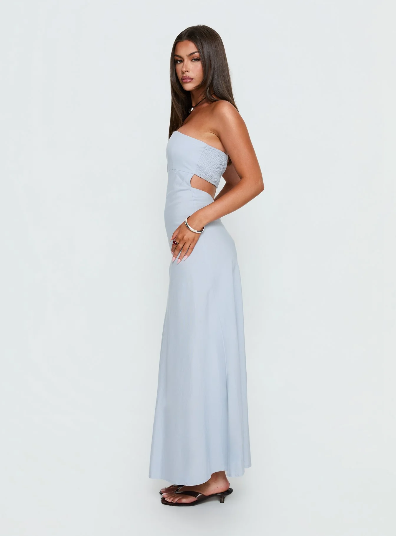 Yahir Strapless Maxi Dress Baby Blue - Image 3