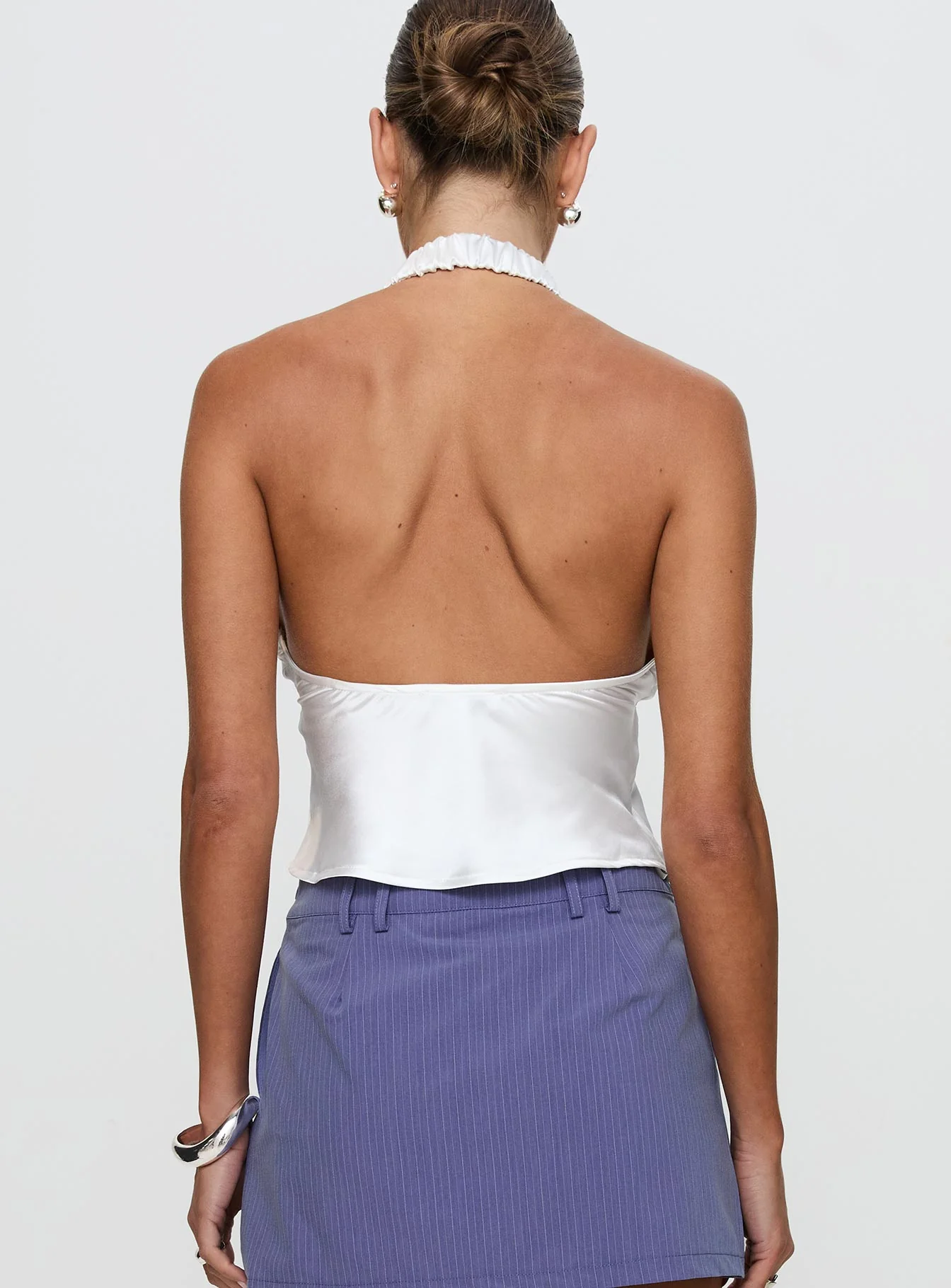 Yolandah Satin Halter Top White - Image 5