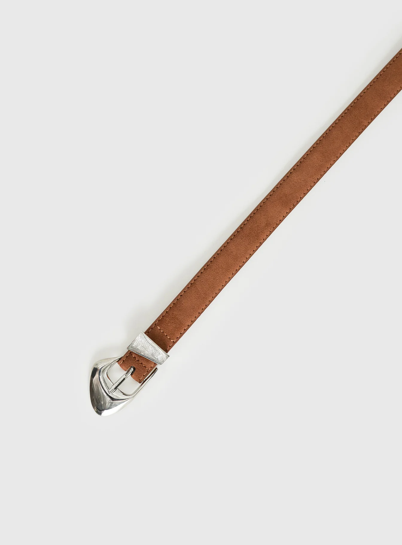 You're Strong Belt Faux Suede Brown / Silver - Image 3