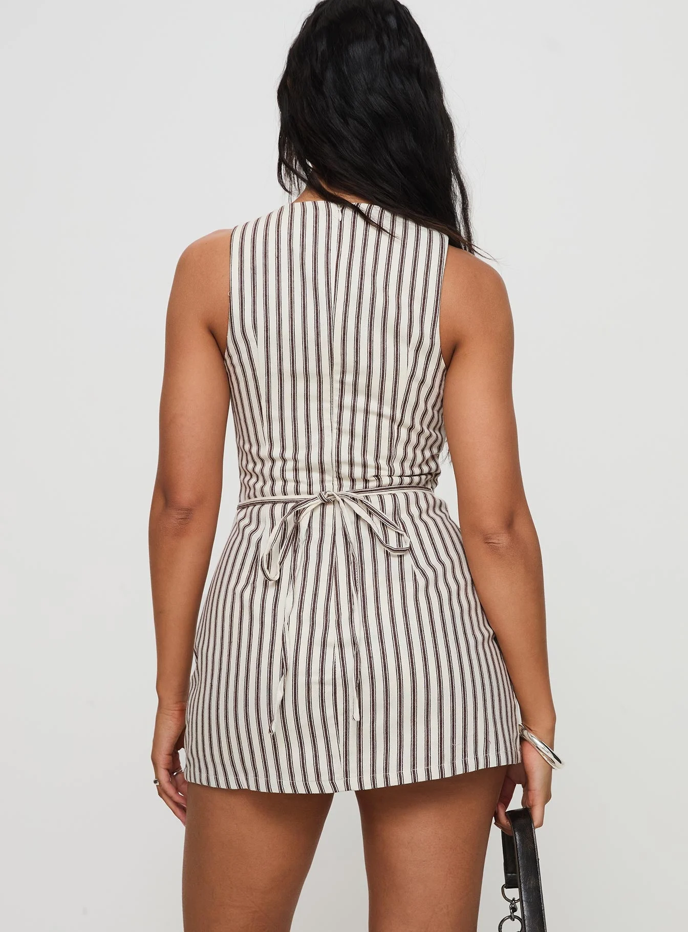 Yumiko Romper Brown Stripe Petite - Image 5