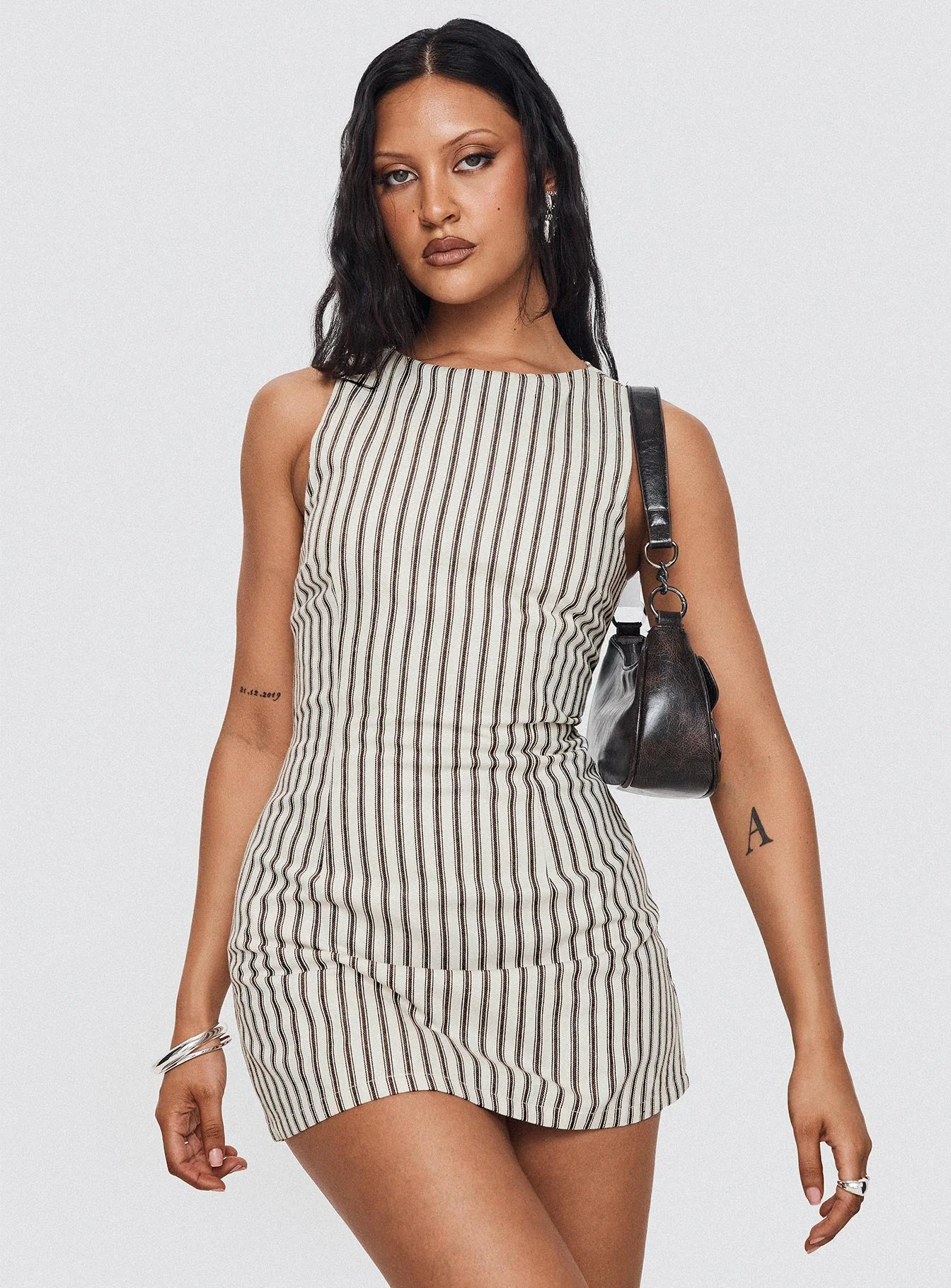 Yumiko Romper Brown Stripe Petite - Image 8