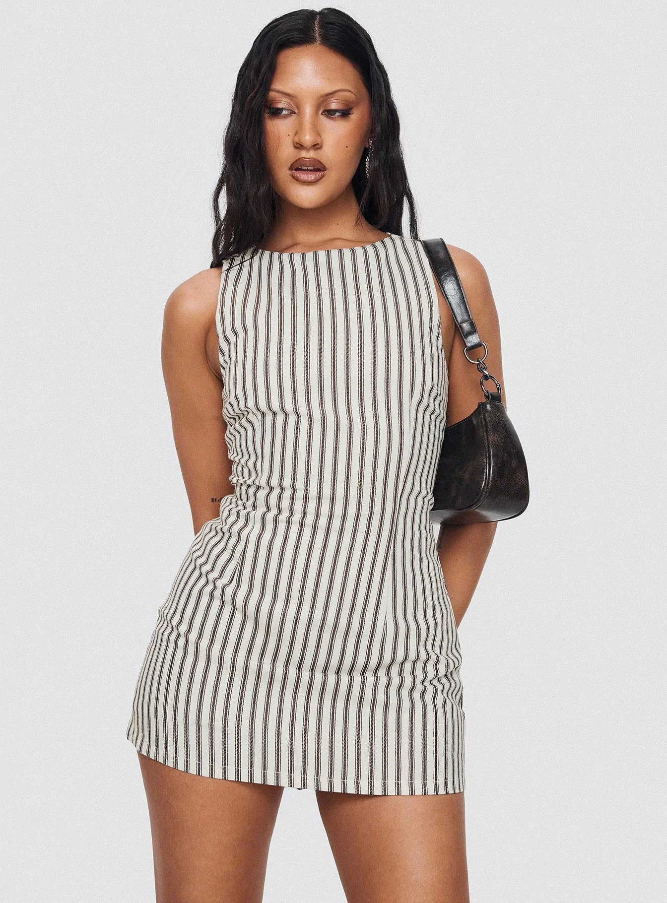 Yumiko Romper Brown Stripe Petite - Image 9