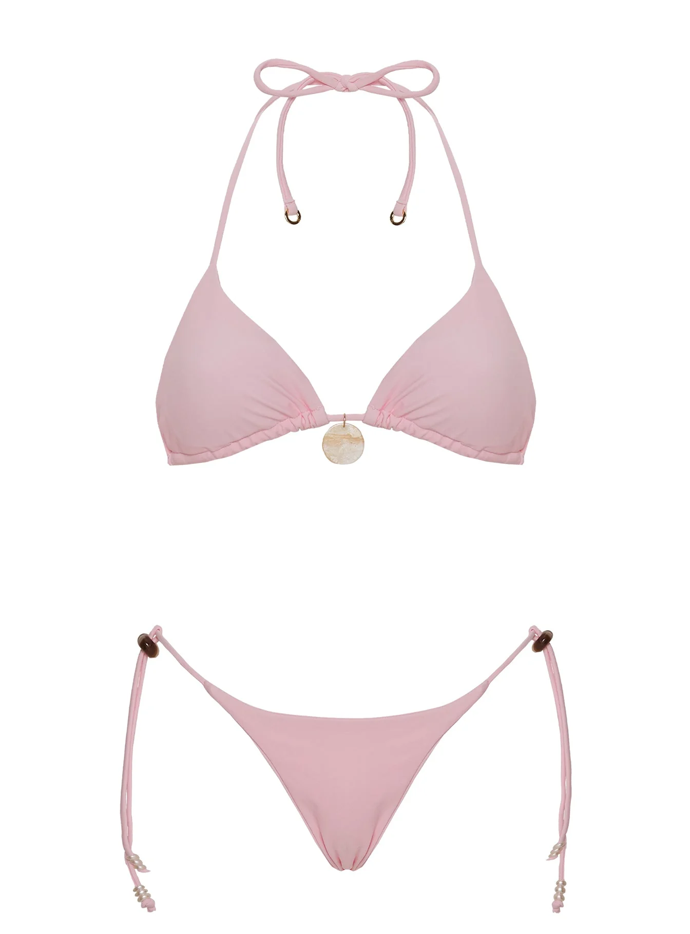 Zabina Hardware Triangle Bikini Top Pink - Image 5