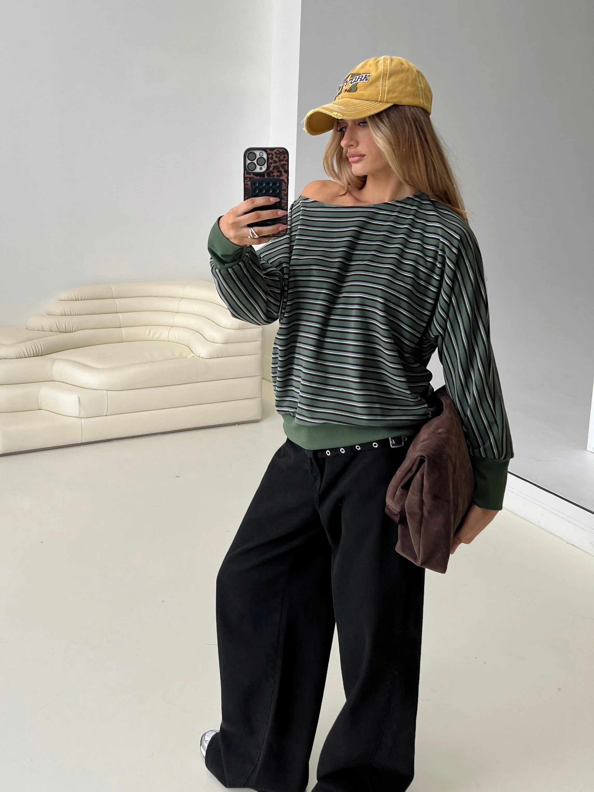 Zaylah Contrast Cuff Jumper Green